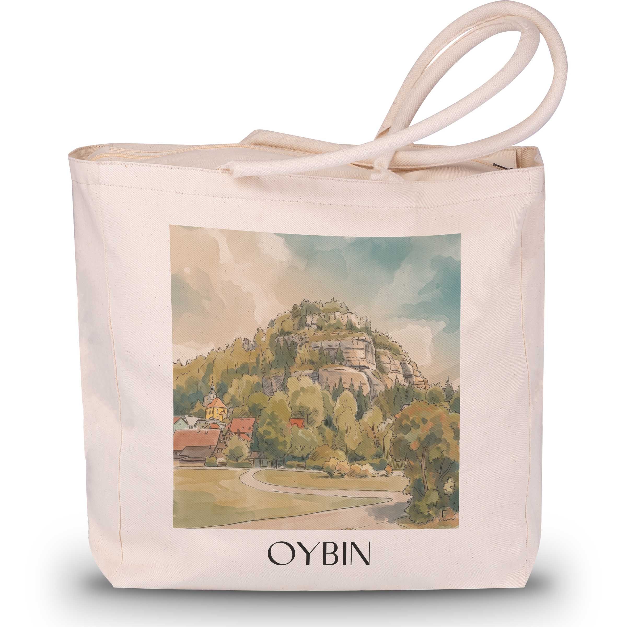 Oybin Shopping Tasche - Sachsen - Deutschland Tote Bag - Einkaufstasche im Aquarell Stil - favplace