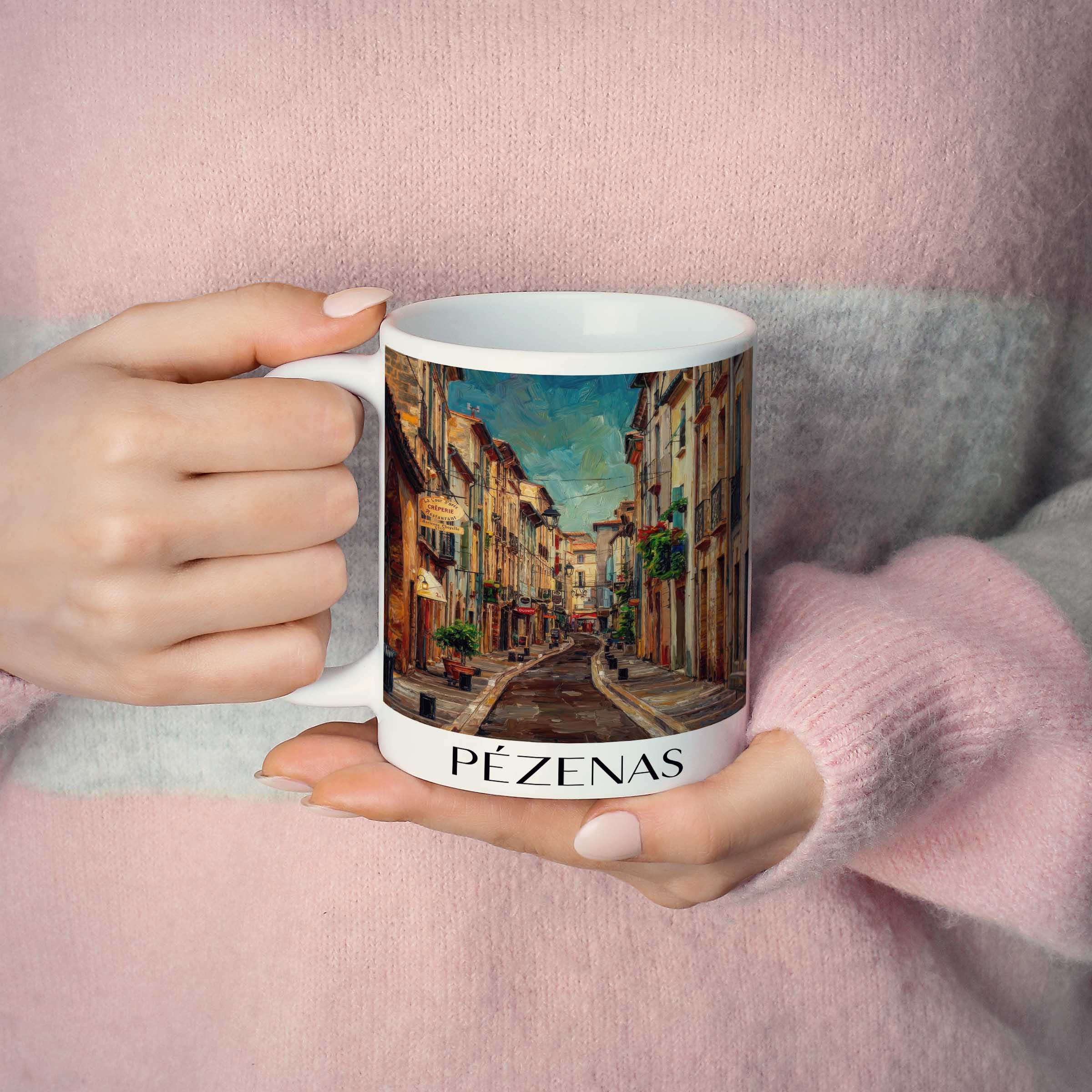 pézenas--okzitanien-frankreich-kaffeebecher-oil-painting-oelgemaelde