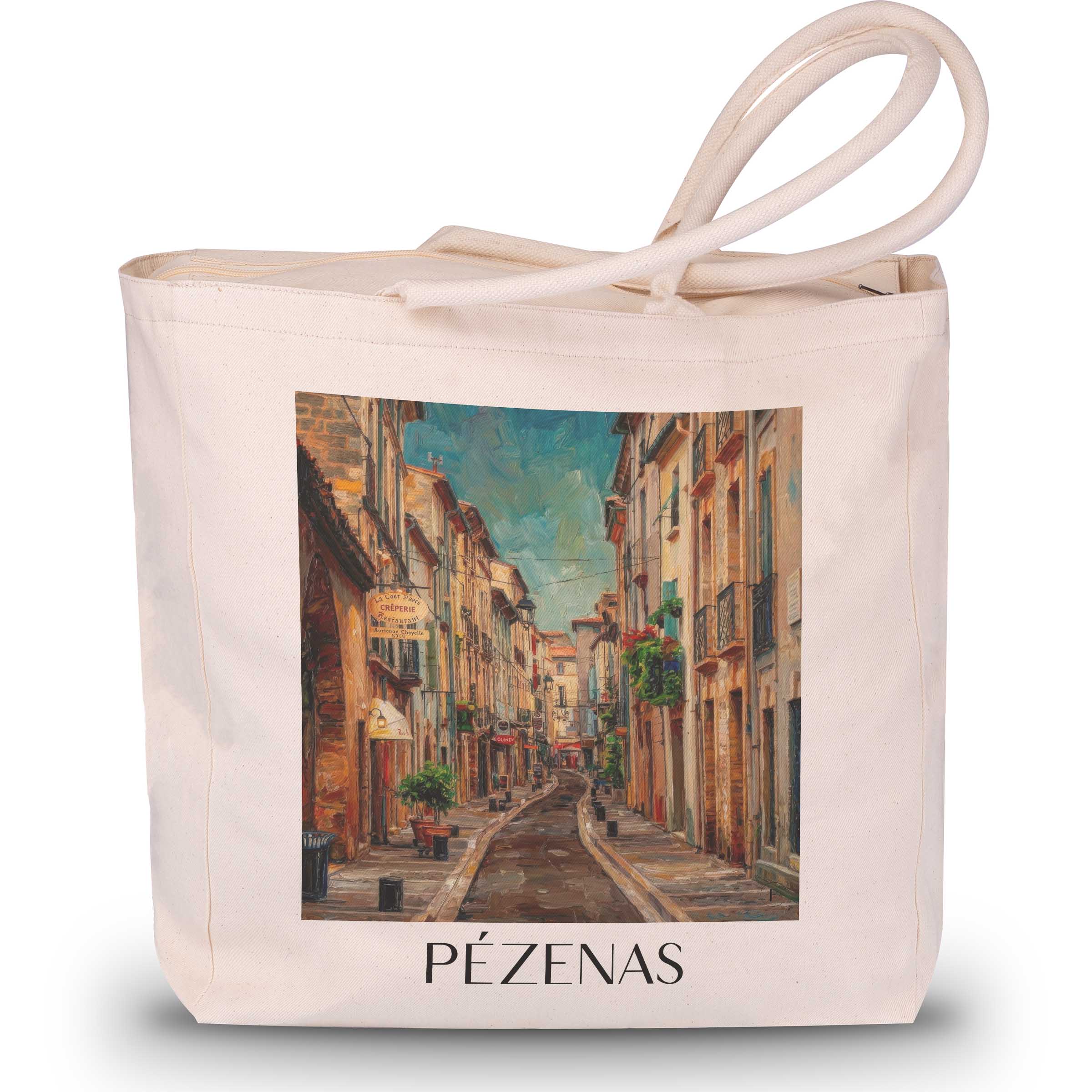 pézenas--okzitanien-frankreich-einkaufstasche-oil-painting-oelgemaelde