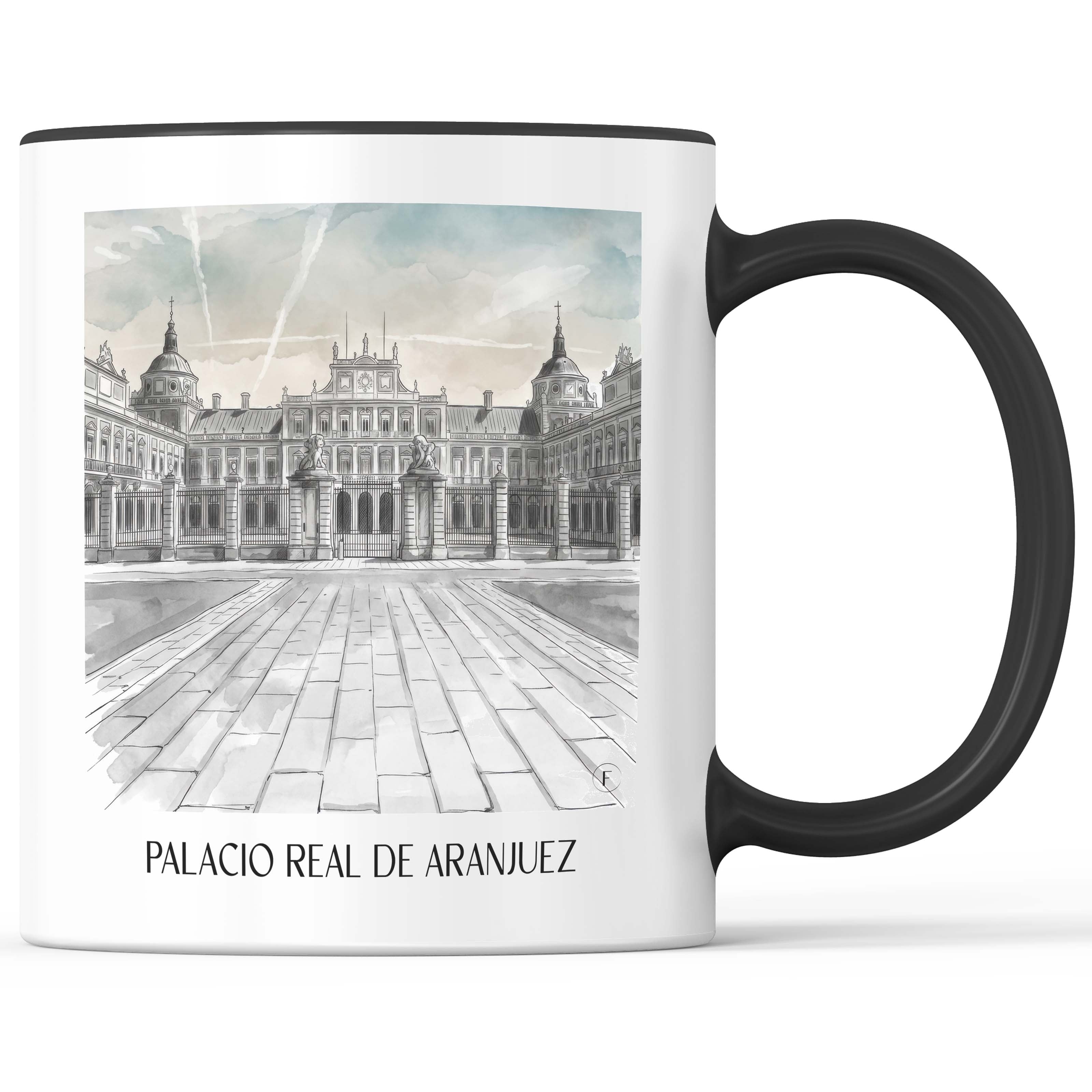 palacio-real-aranjuez-spanien-kaffeebecher-aquarell-schwarz-weiss