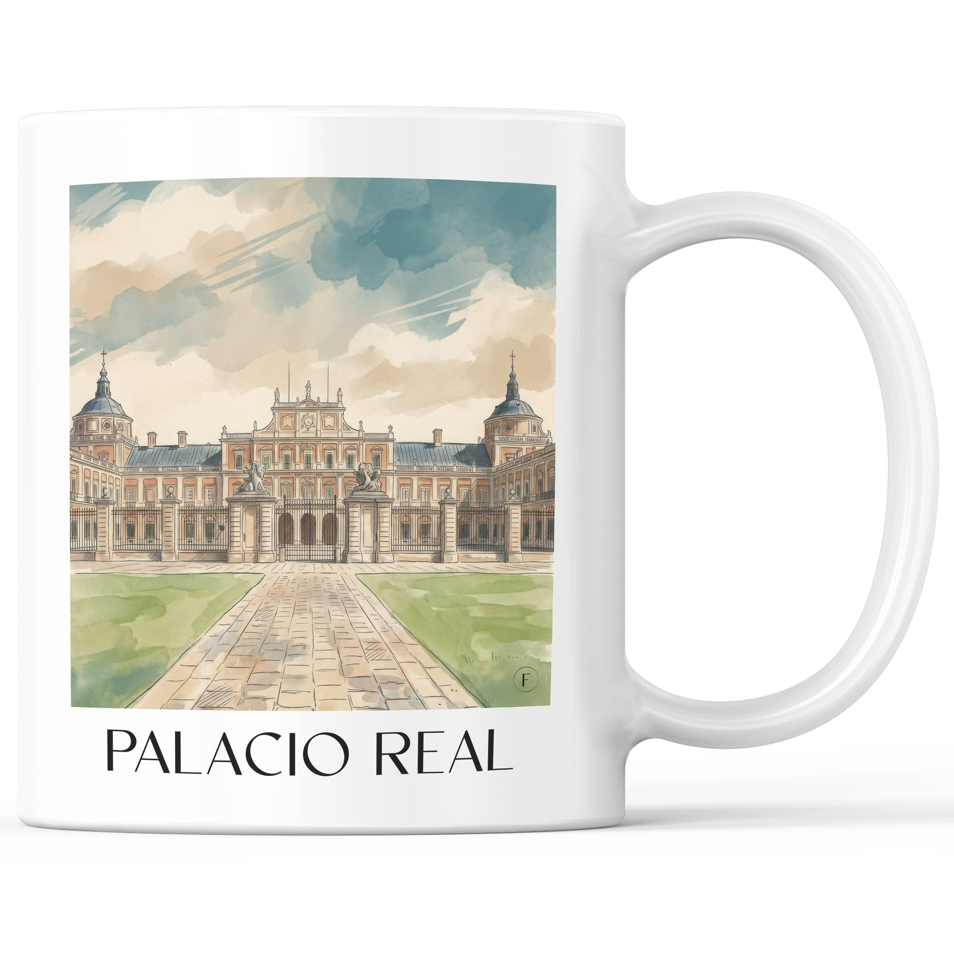 Palacio Real Kaffeebecher - Aranjuez - Spanien Becher - Kaffeetasse im Aquarell Stil - favplace