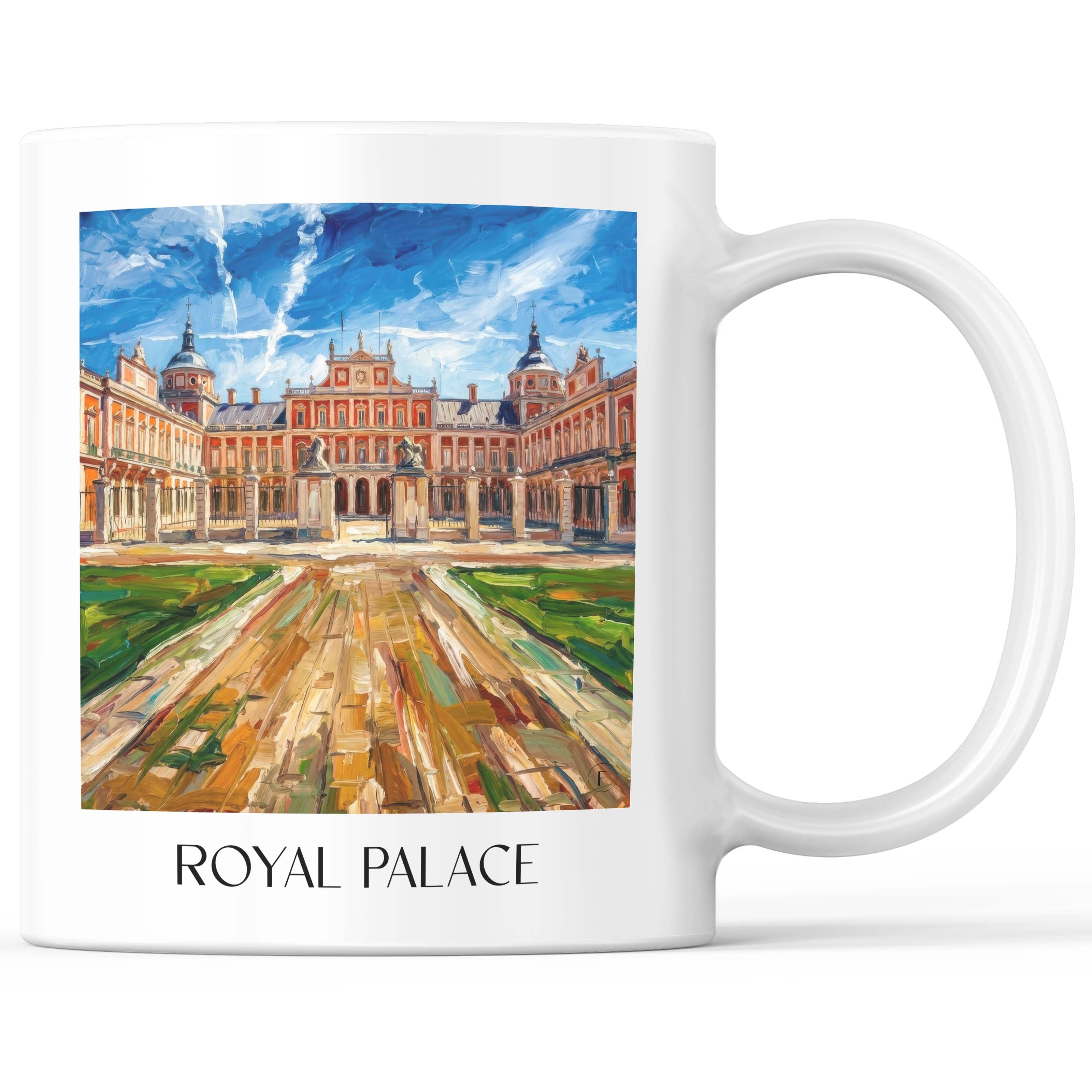 Palacio Real Kaffeebecher - Aranjuez - Spanien Becher - Kaffeetasse im Ölgemälde Stil - favplace