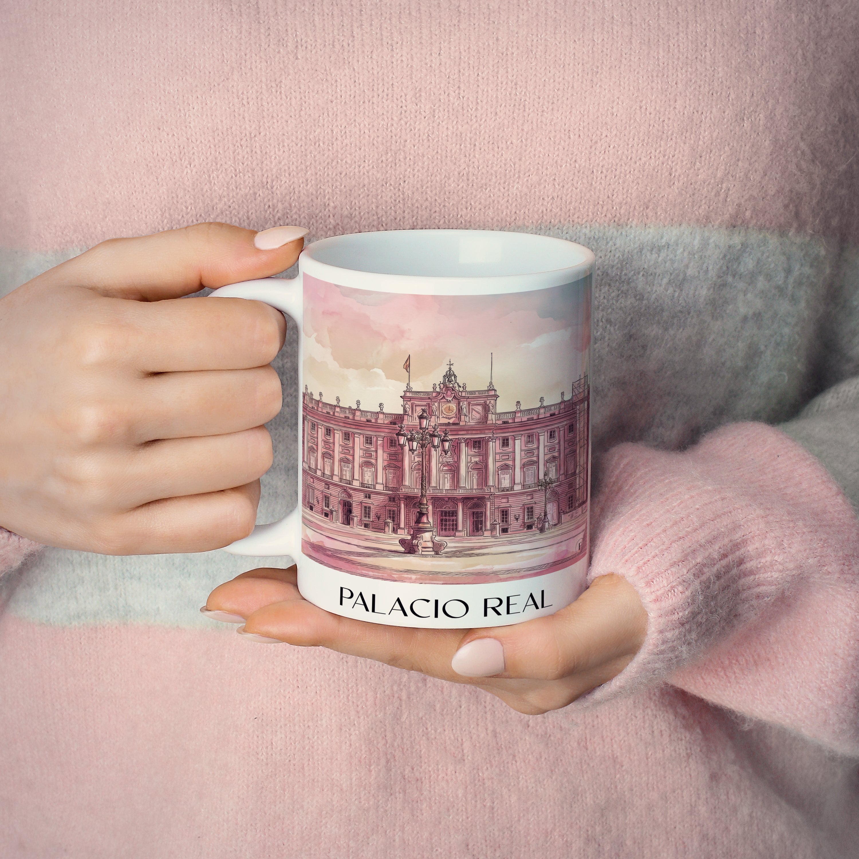 palacio-real-madrid-spanien-kaffeebecher-aquarell-pink-rosa