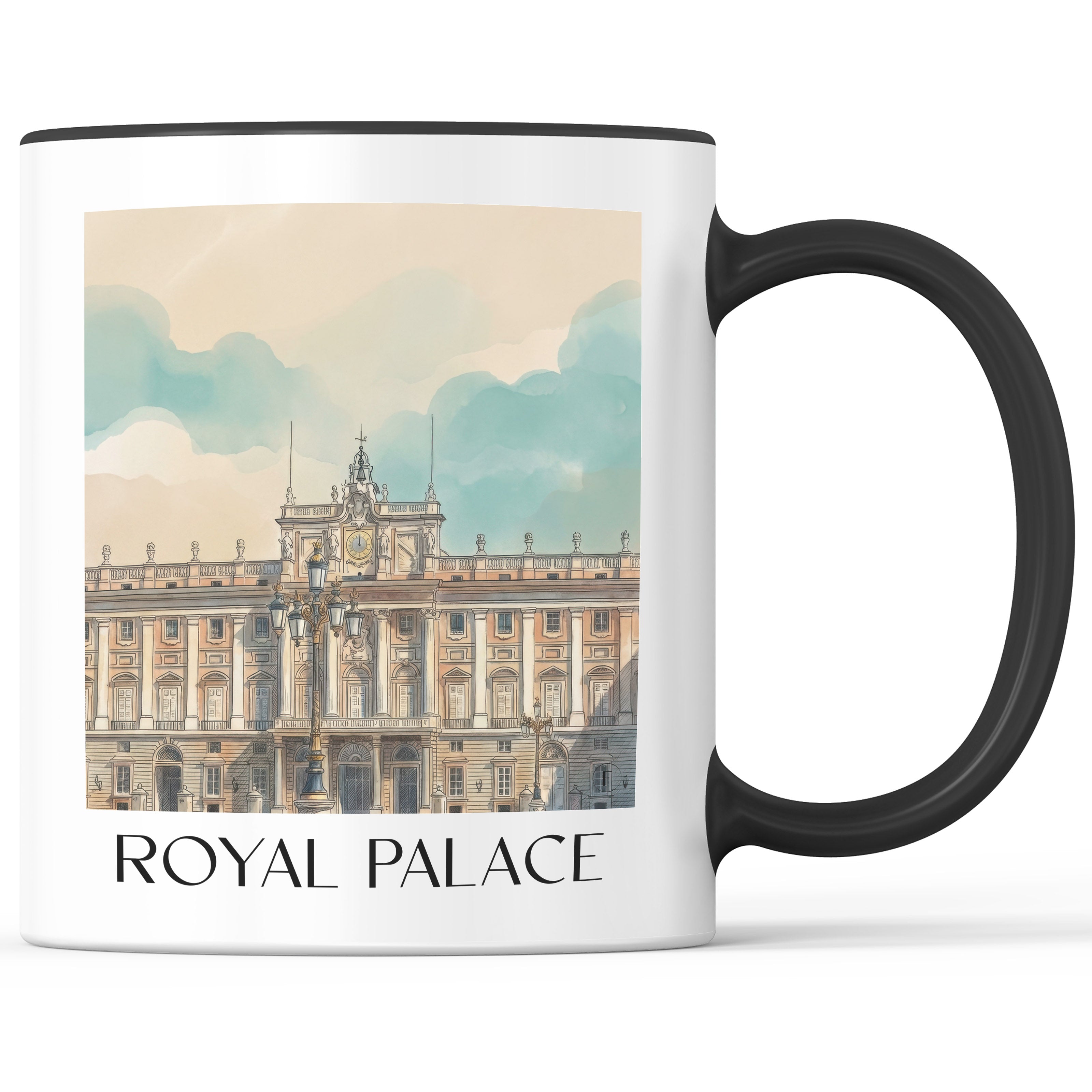 Palacio Real Kaffeebecher - Madrid - Spanien Becher - Kaffeetasse im Aquarell Stil - favplace