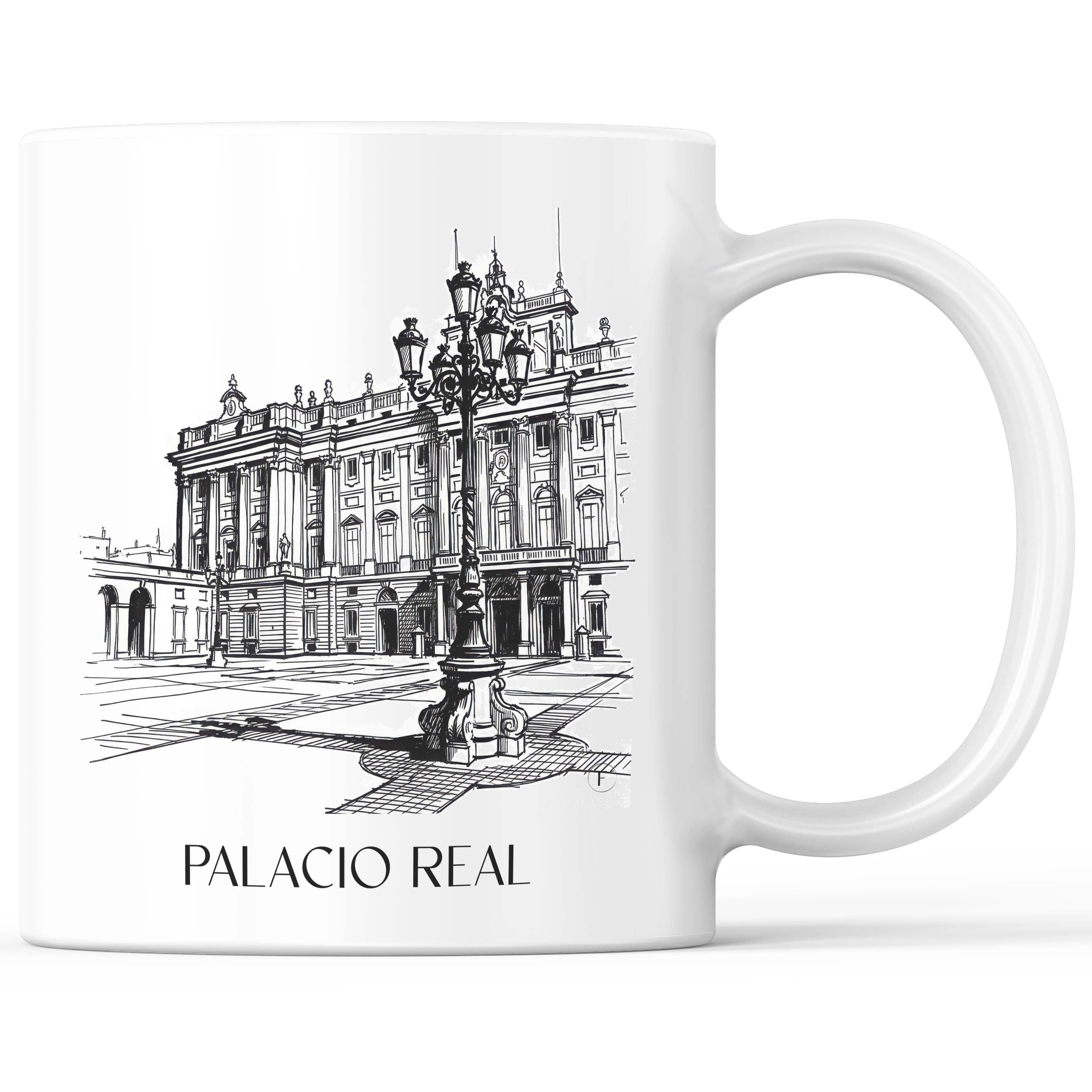 Palacio Real Kaffeebecher - Madrid - Spanien Becher - Kaffeetasse im Skizze Stil - favplace