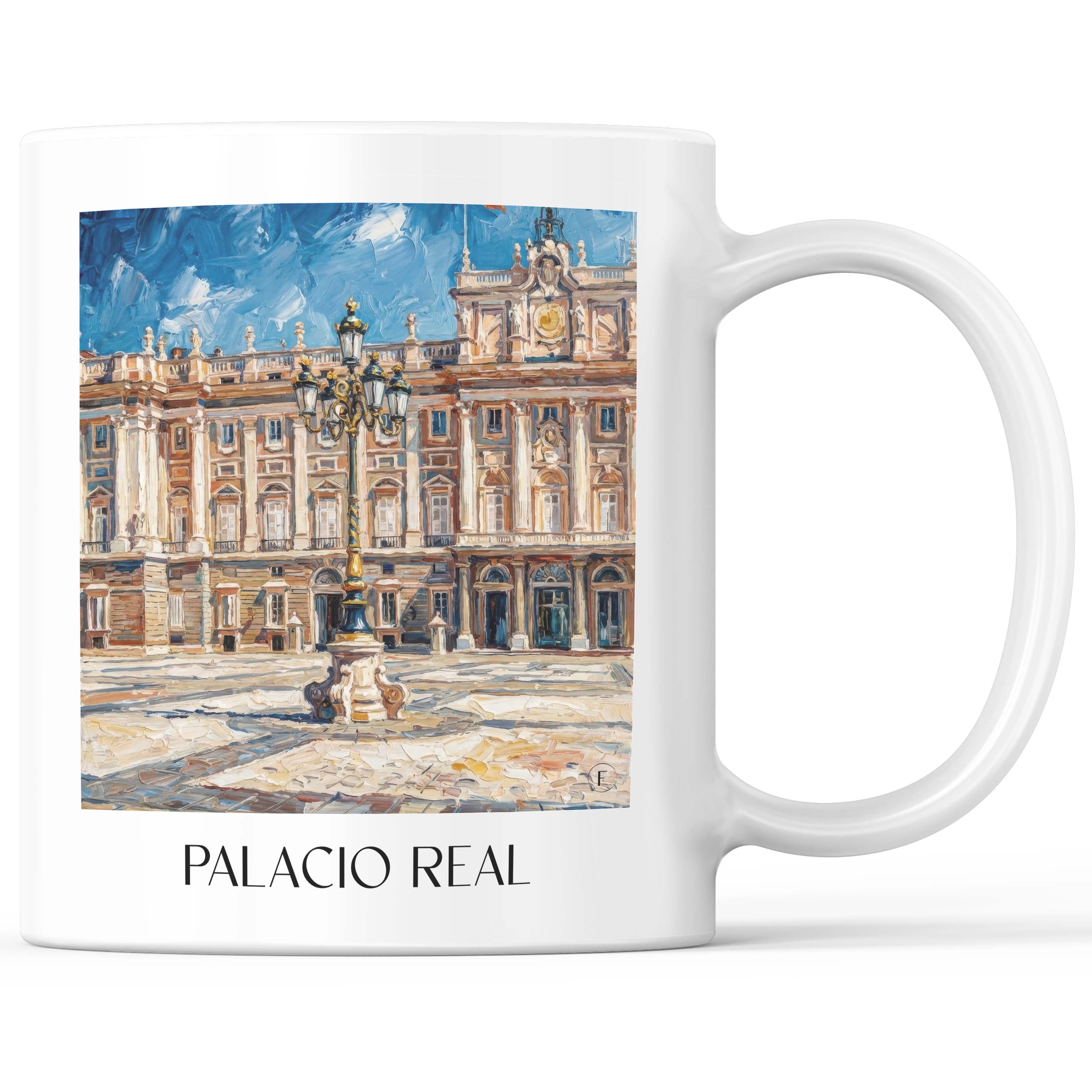 Palacio Real Kaffeebecher - Madrid - Spanien Becher - Kaffeetasse im Ölgemälde Stil - favplace
