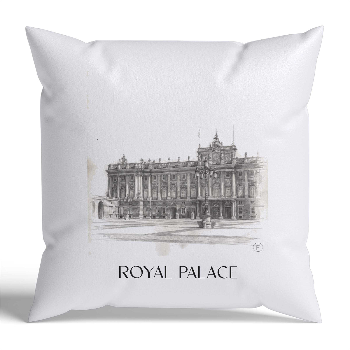 Palacio Real Kissenhülle - Zierkissen Bezug - Madrid - Spanien Kissen bzw. Kissenbezug im Zeichnung Stil - favplace