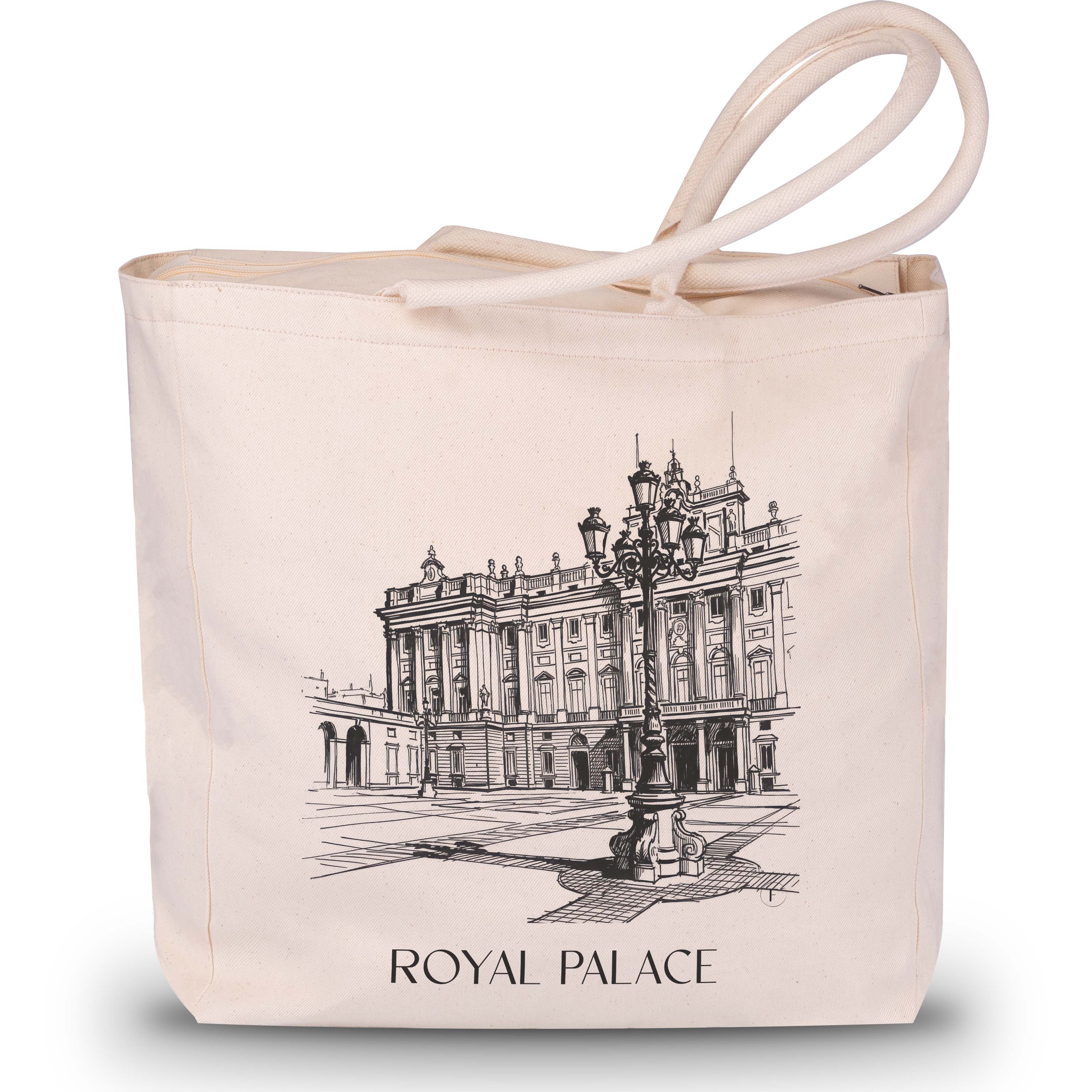 Palacio Real Shopping Tasche - Madrid - Spanien Tote Bag - Einkaufstasche im Skizze Stil - favplace