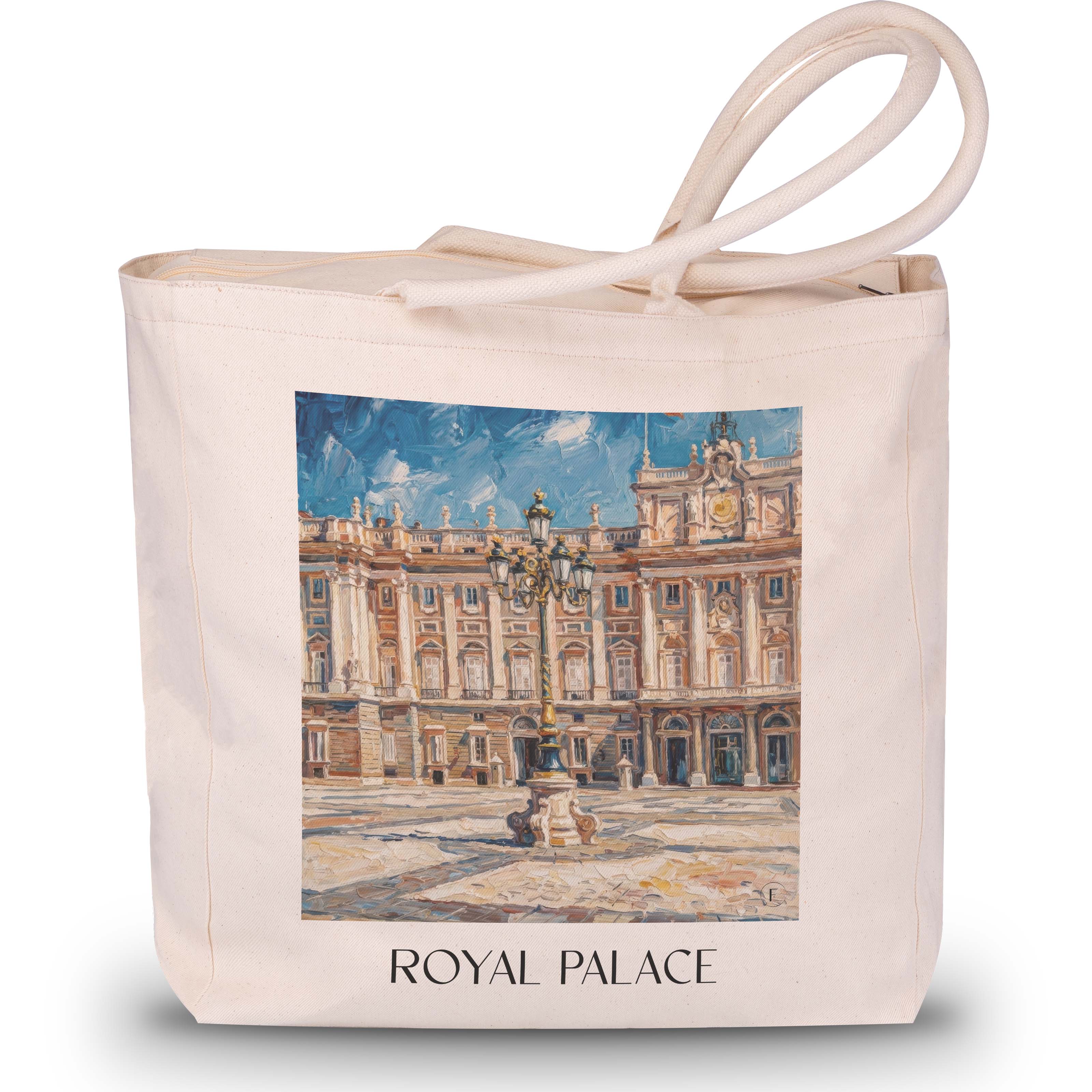 Palacio Real Shopping Tasche - Madrid - Spanien Tote Bag - Einkaufstasche im Ölgemälde Stil - favplace