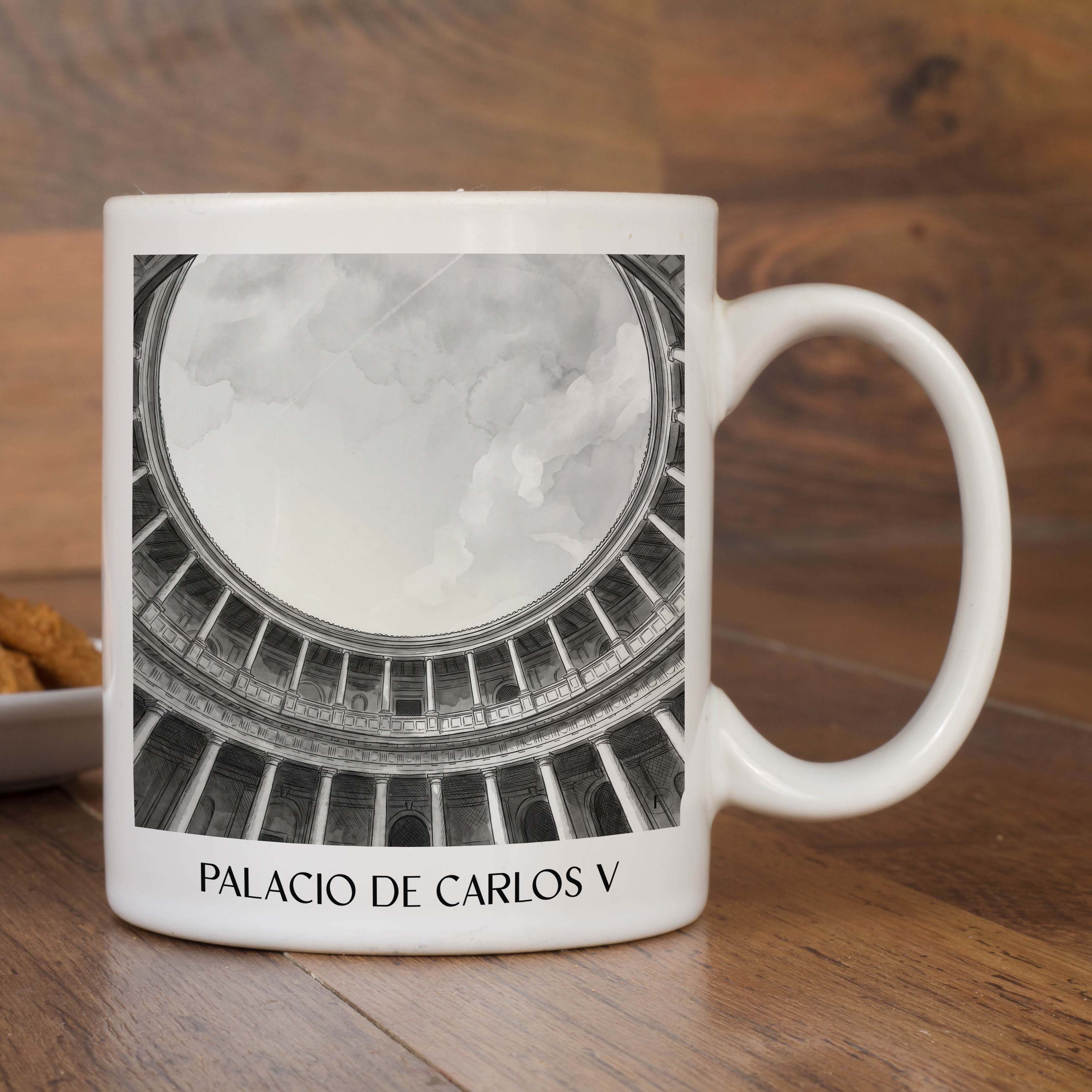 palacio-de-carlos-v-granada-spanien-kaffeebecher-aquarell-schwarz-weiss