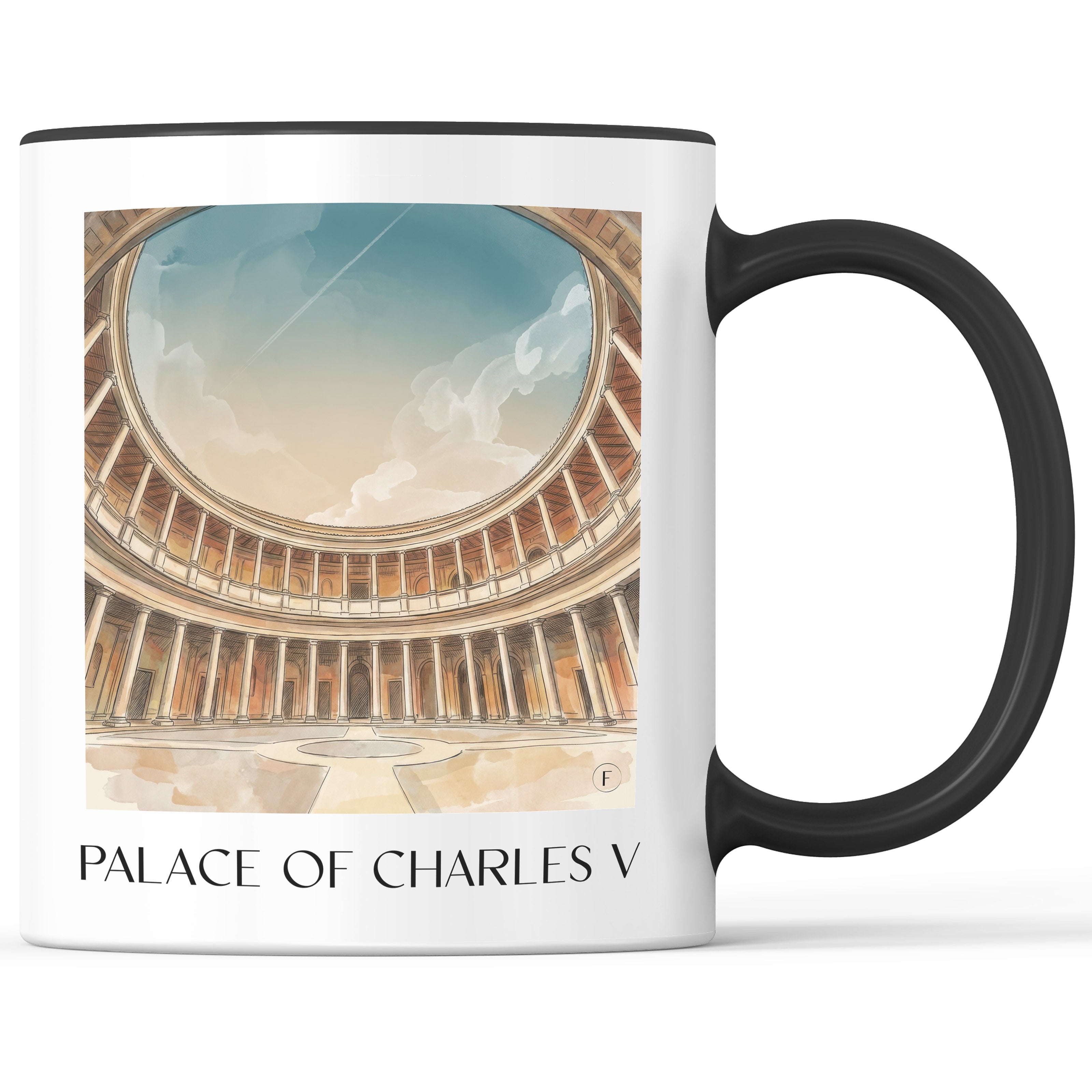 Palacio de Carlos V Kaffeebecher - Granada - Spanien Becher - Kaffeetasse im Aquarell Stil - favplace