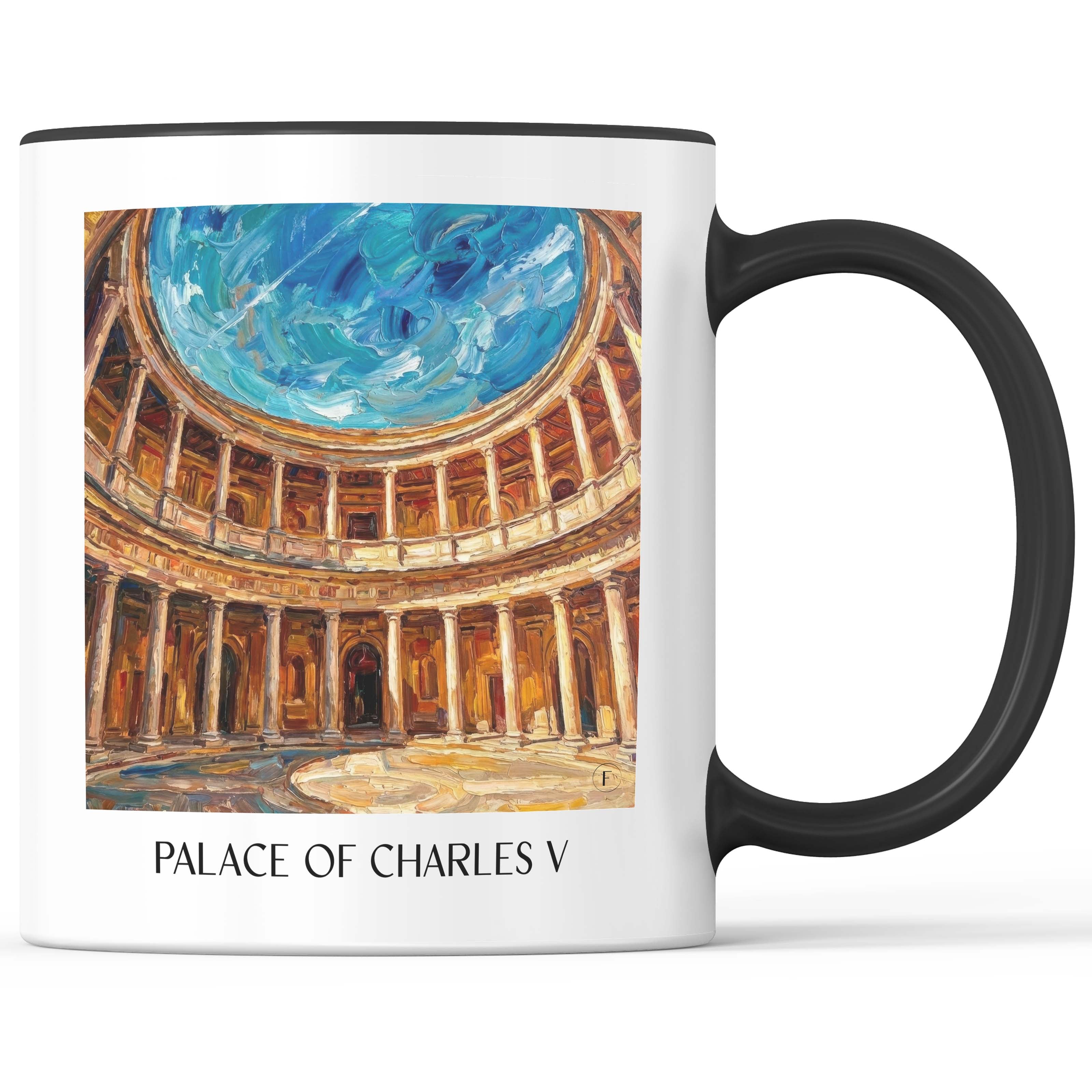 Palacio de Carlos V Kaffeebecher - Granada - Spanien Becher - Kaffeetasse im Ölgemälde Stil - favplace