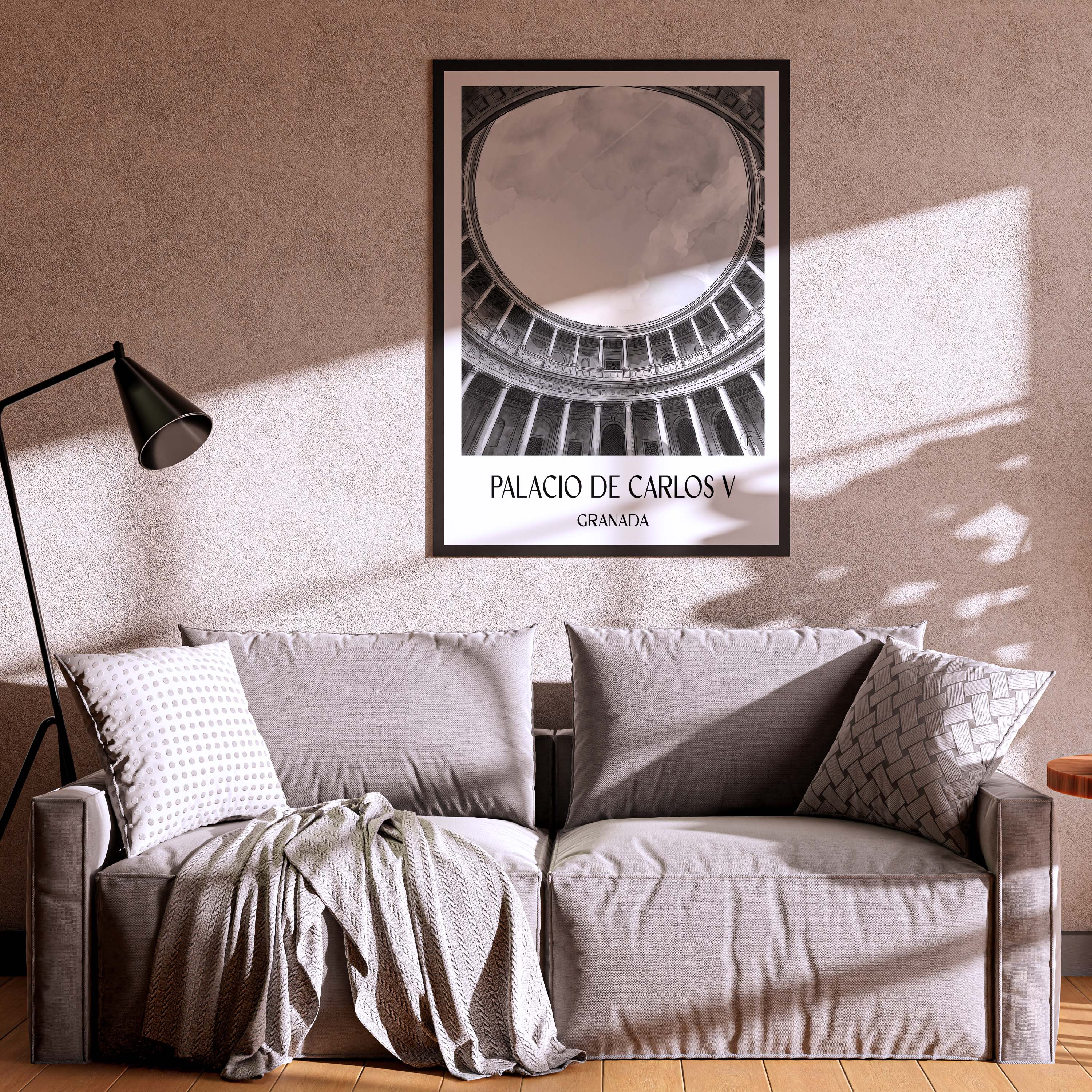 palacio-de-carlos-v-granada-spanien-poster-aquarell-schwarz-weiss