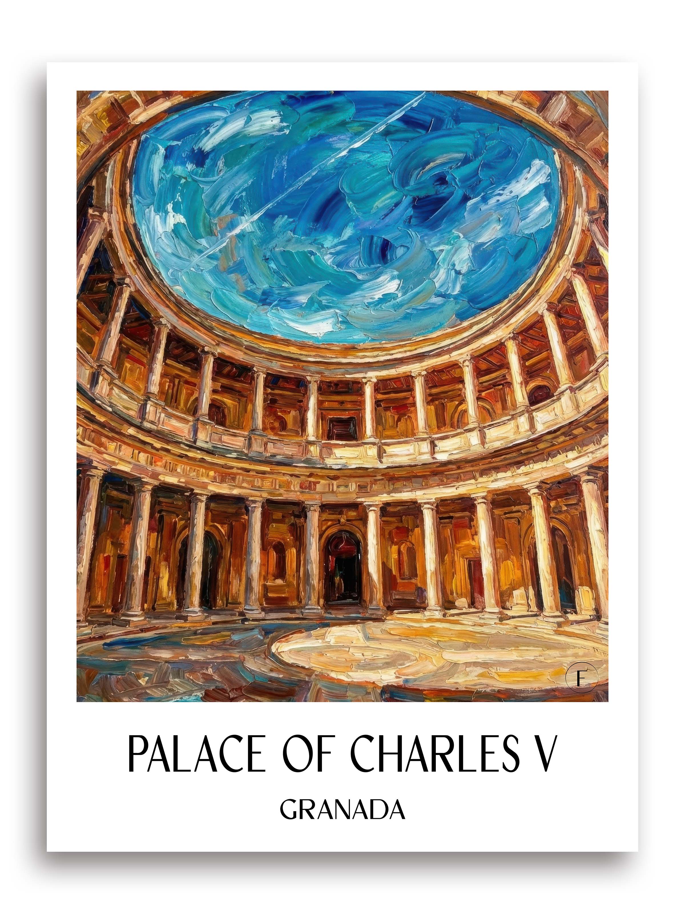 Palacio de Carlos V Poster - Granada - Spanien Kunstdruck - Ölgemälde von A4 bis A1 - favplace