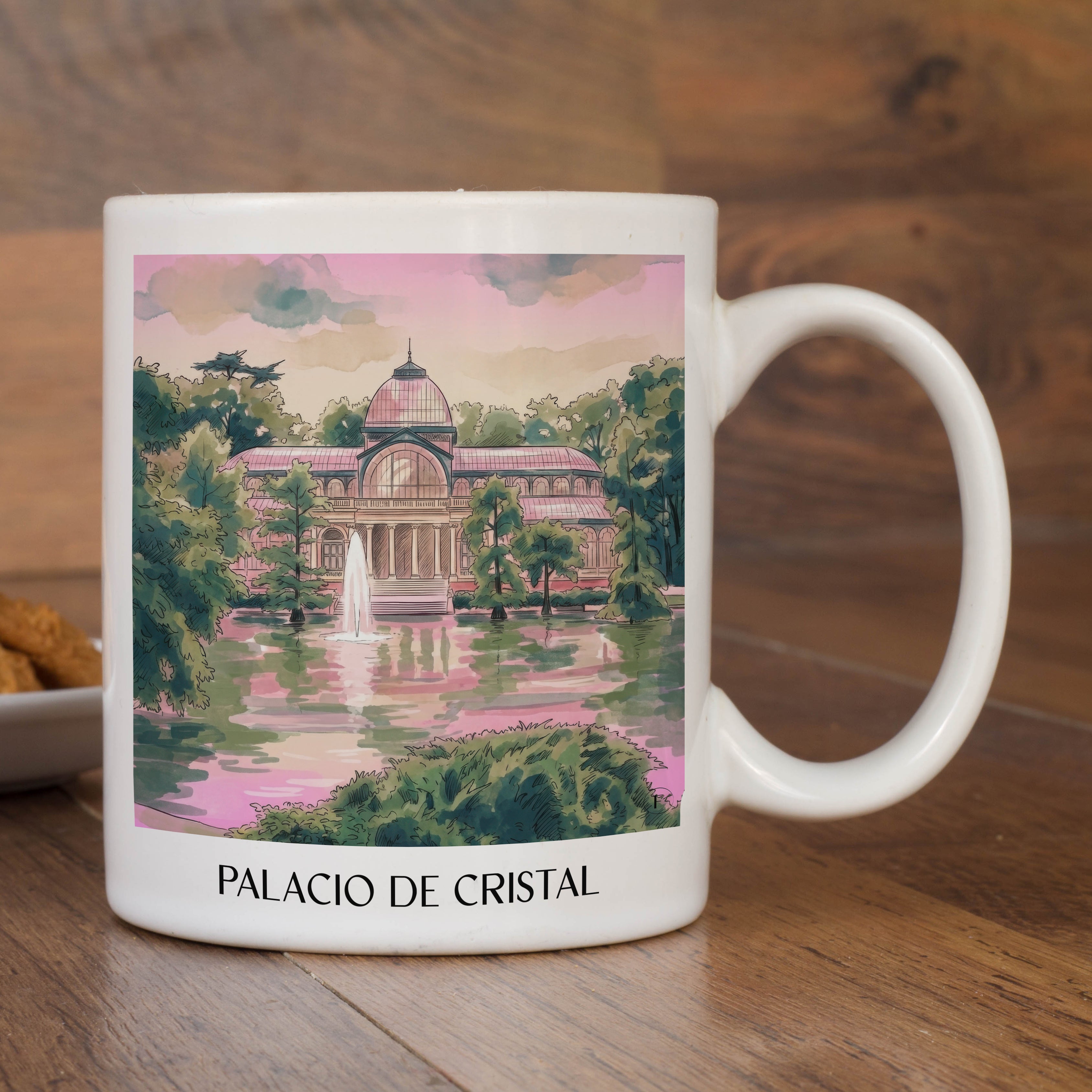 palacio-de-cristal-madrid-spanien-kaffeebecher-aquarell-pink-rosa