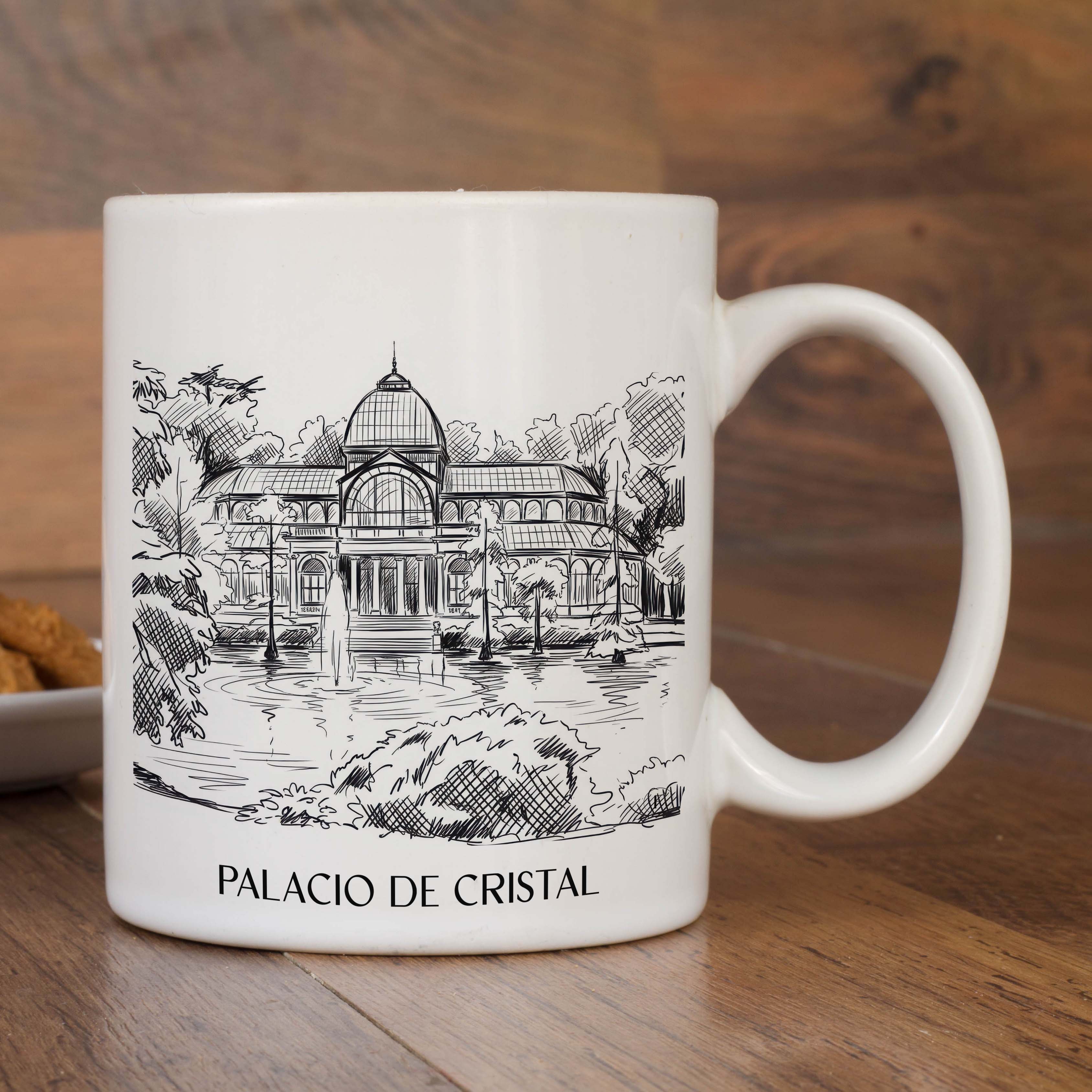 palacio-de-cristal-madrid-spanien-kaffeebecher-skizze