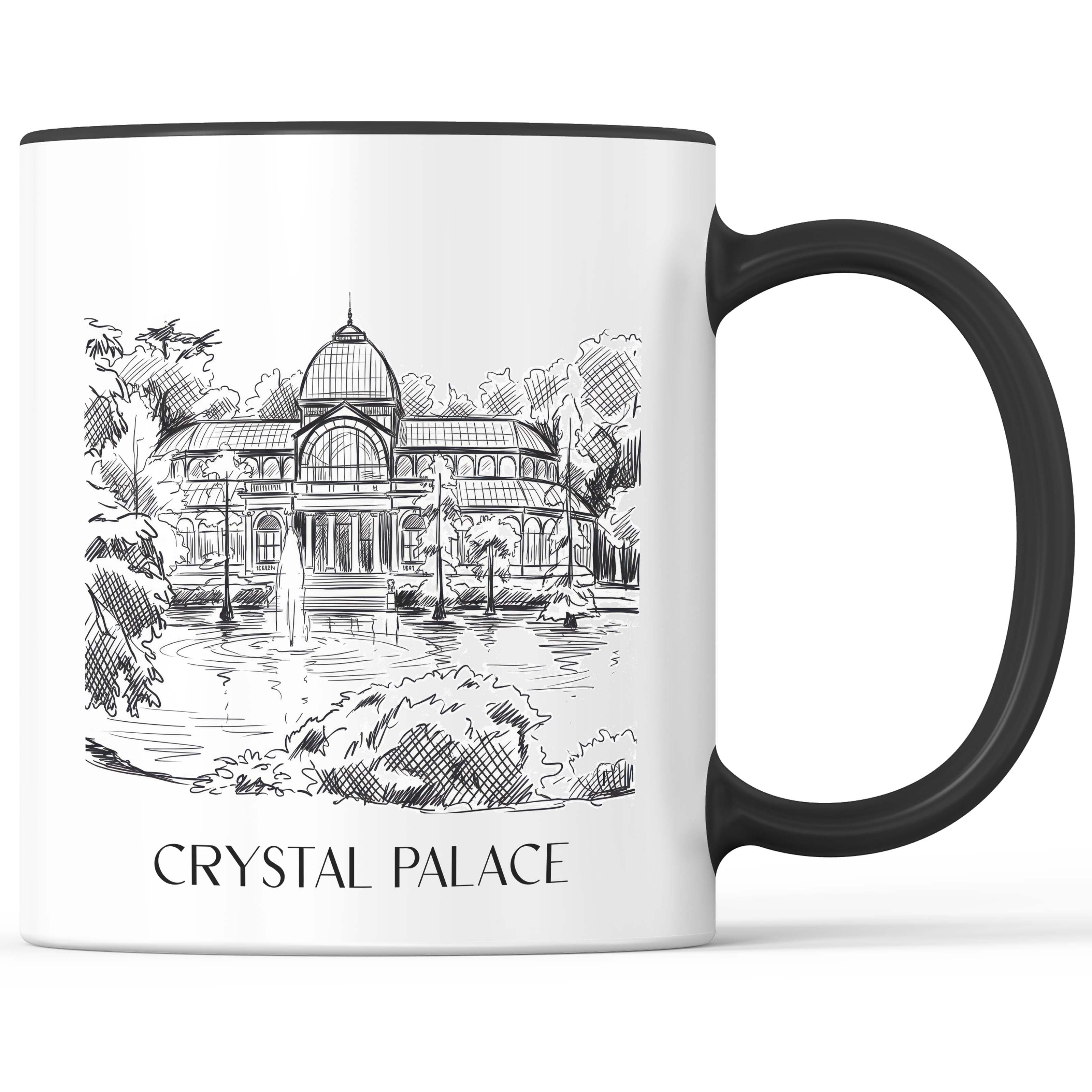 Palacio de Cristal Kaffeebecher - Madrid - Spanien Becher - Kaffeetasse im Skizze Stil - favplace