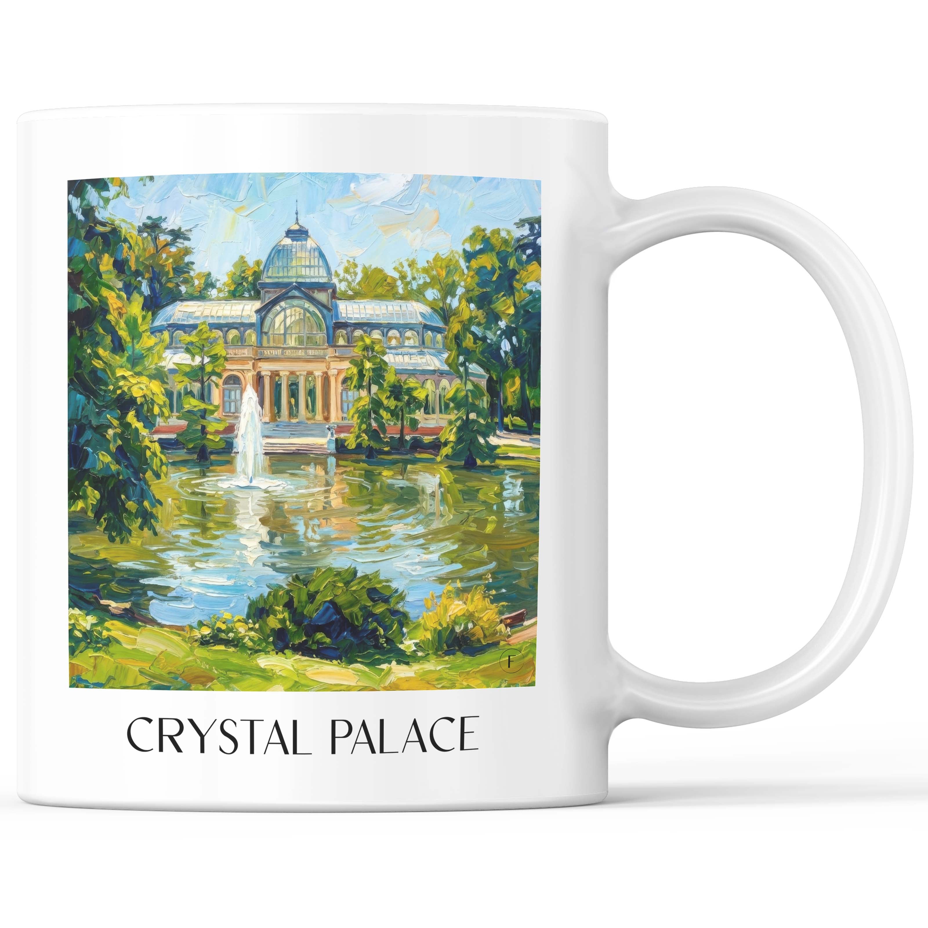 Palacio de Cristal Kaffeebecher - Madrid - Spanien Becher - Kaffeetasse im Ölgemälde Stil - favplace