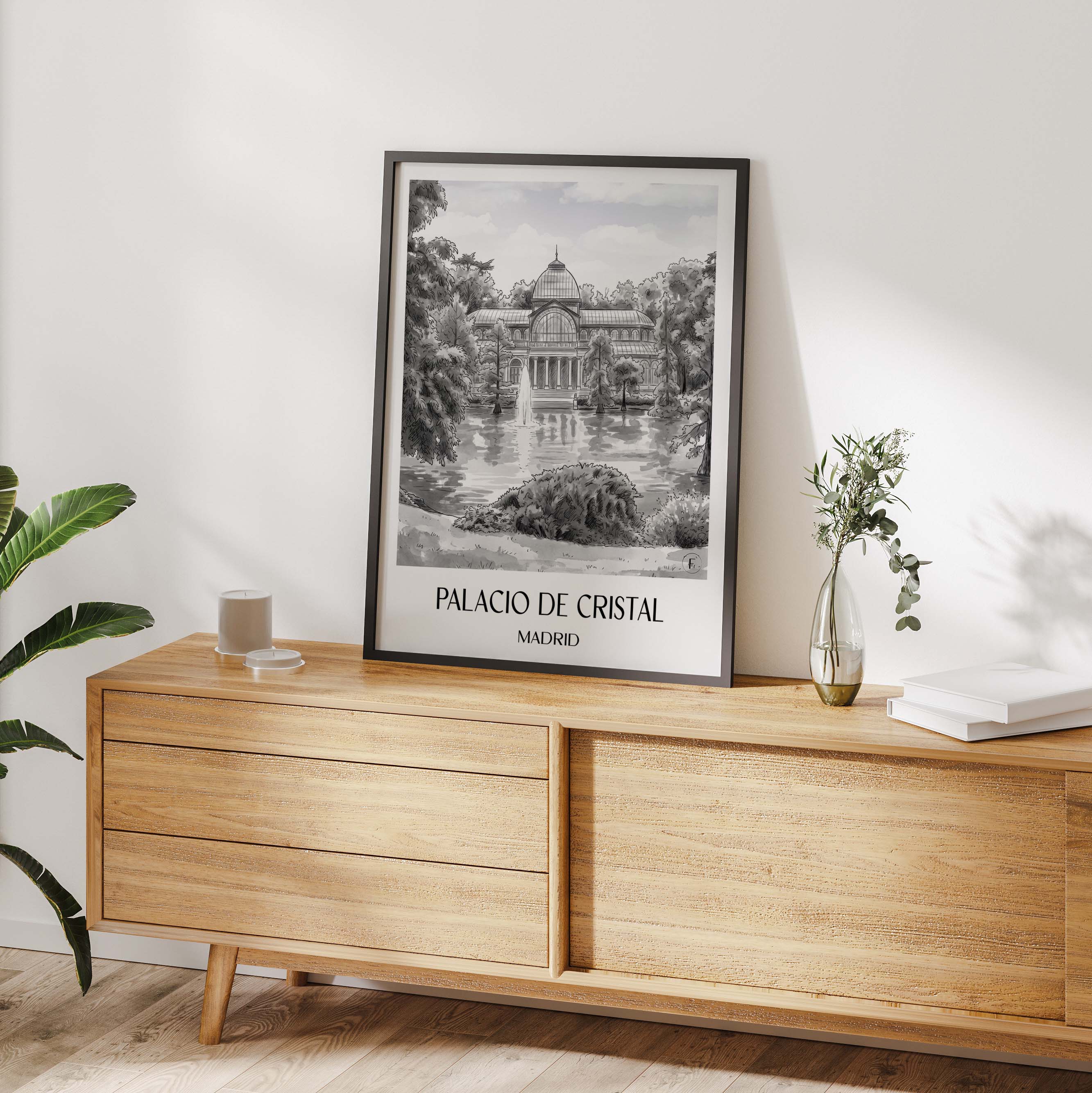 palacio-de-cristal-madrid-spanien-poster-aquarell-schwarz-weiss