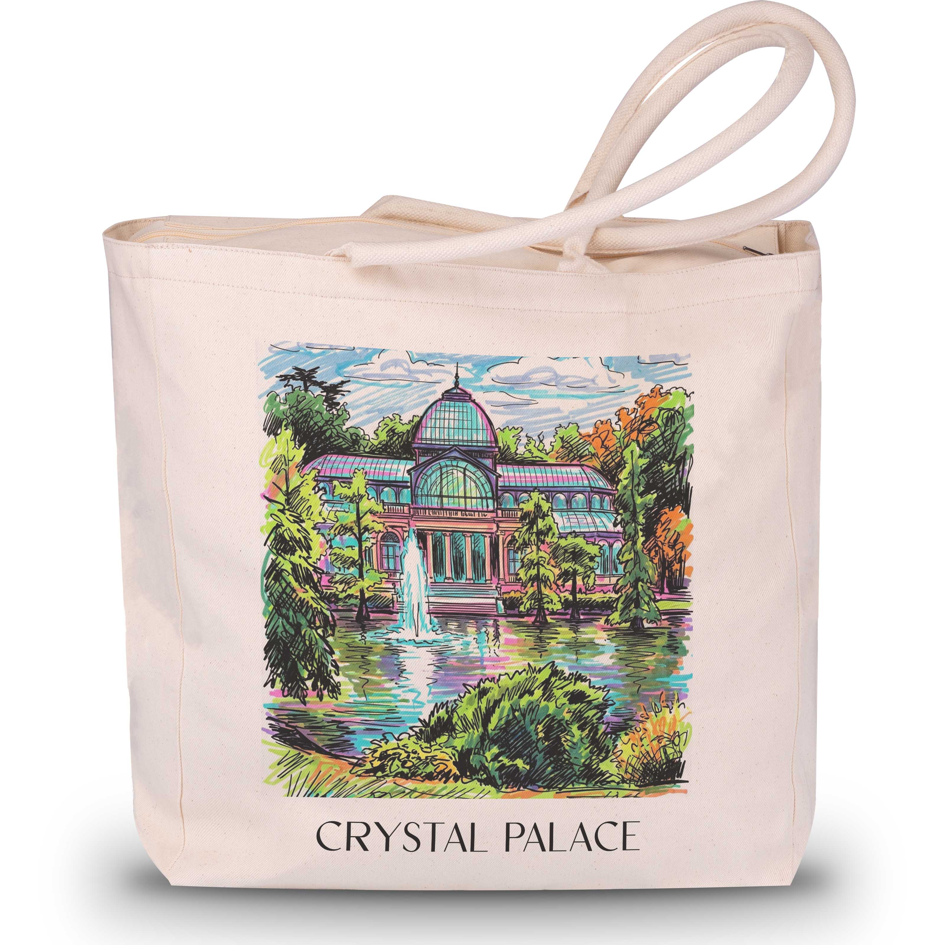 Palacio de Cristal Shopping Tasche - Madrid - Spanien Tote Bag - Einkaufstasche im Tag Graffiti Stil - favplace
