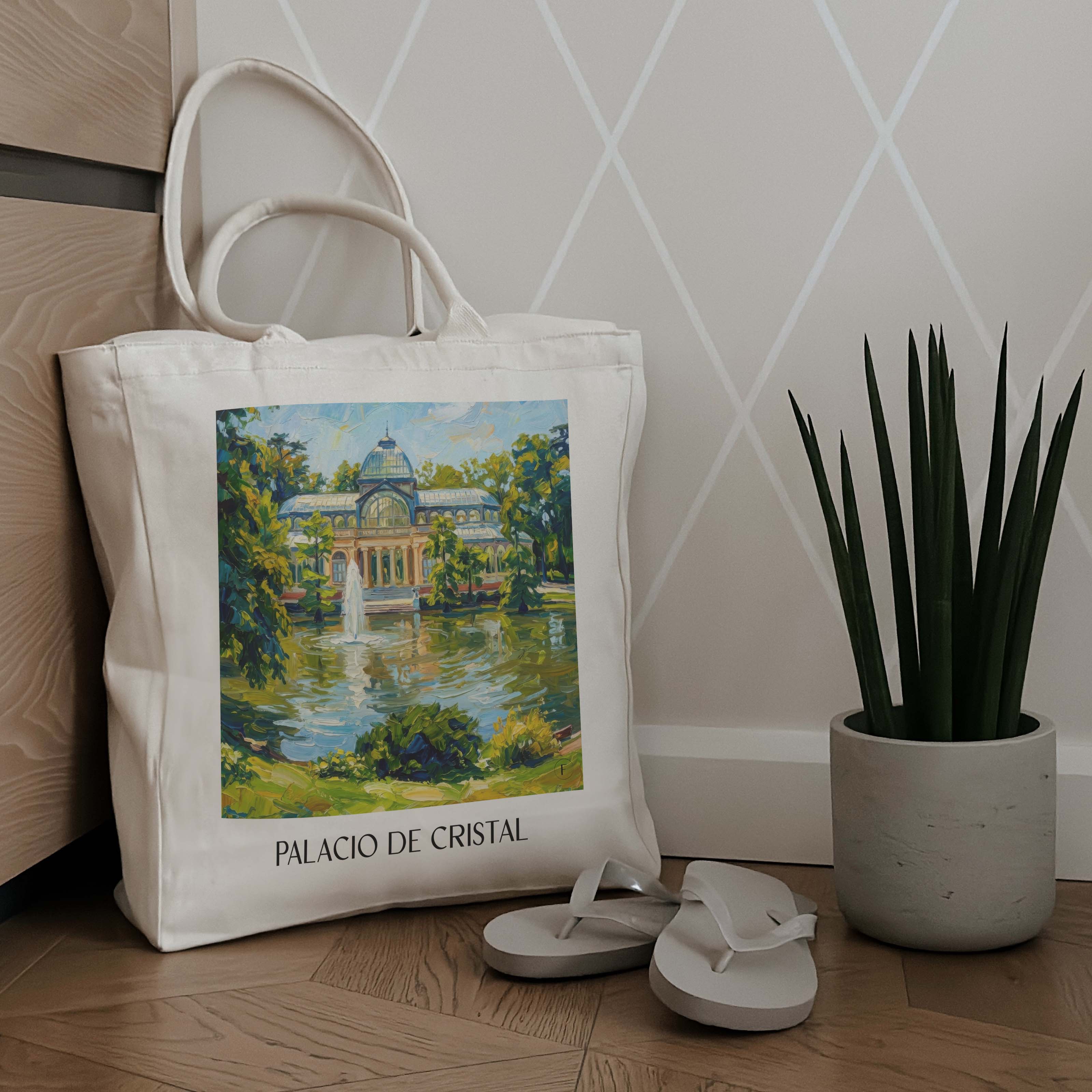 palacio-de-cristal-madrid-spanien-einkaufstasche-oil-painting-oelgemaelde