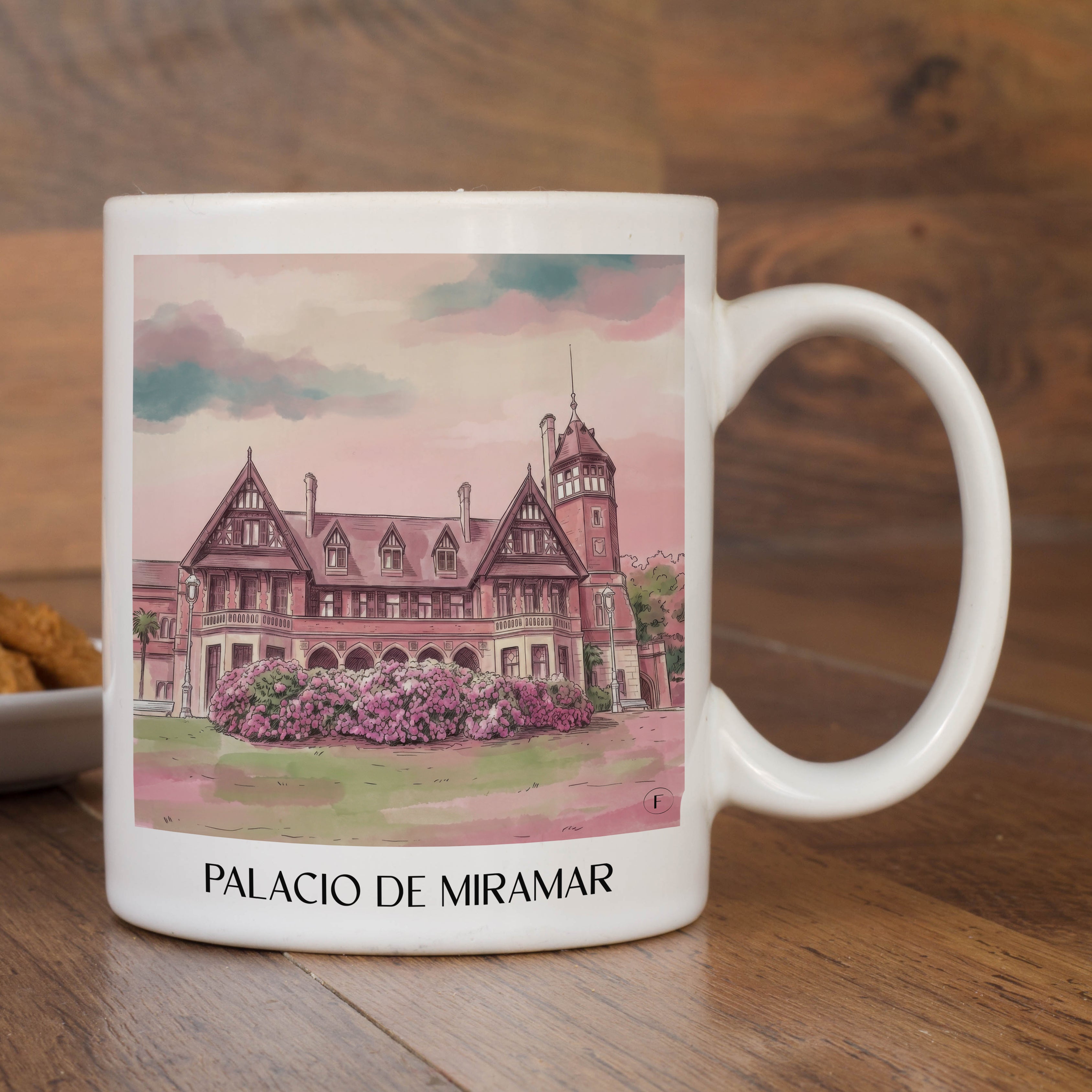 palacio-de-miramar-san-sebastián-spanien-kaffeebecher-aquarell-pink-rosa