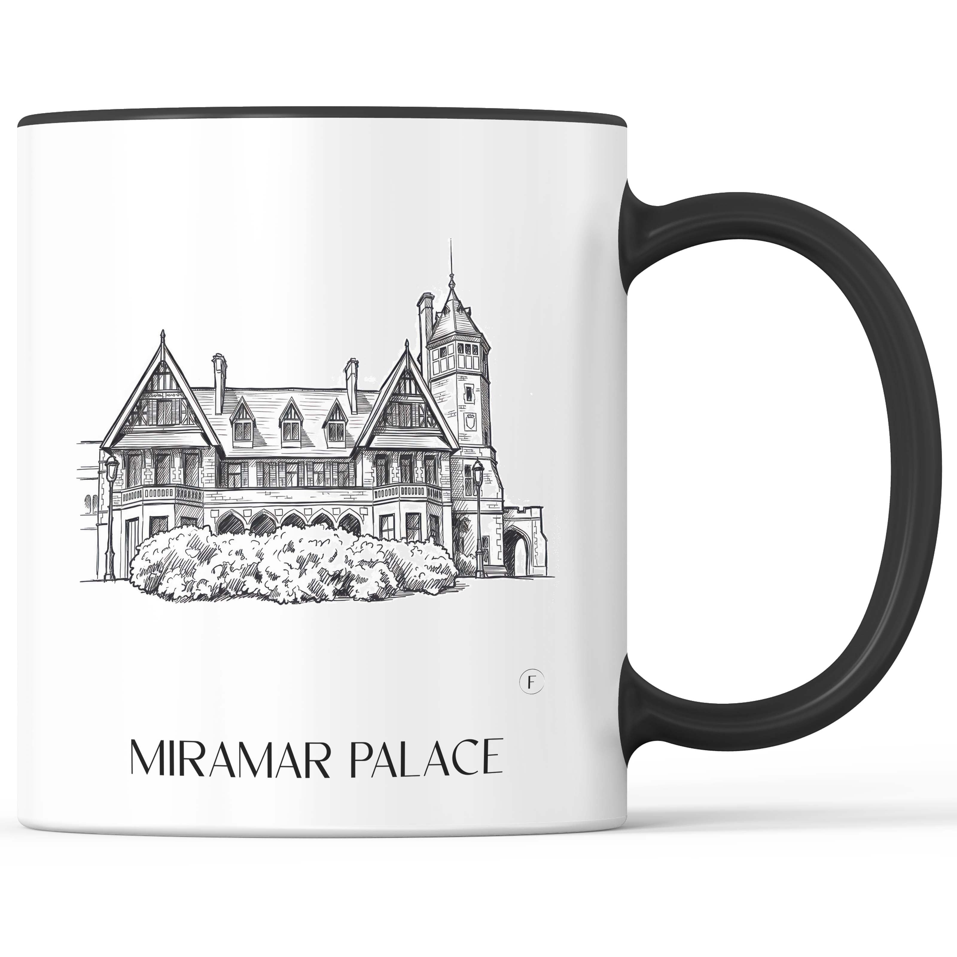 Palacio de Miramar Kaffeebecher - San Sebastián - Spanien Becher - Kaffeetasse im Skizze Stil - favplace