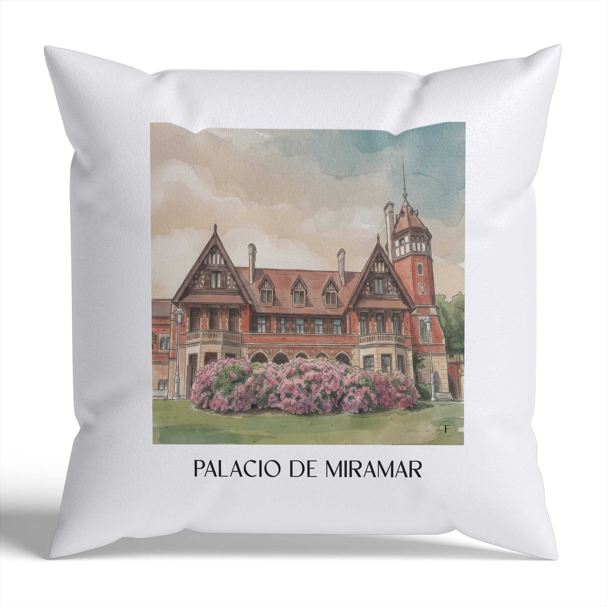palacio-de-miramar-san-sebastián-spanien-kissenbezug-aquarell