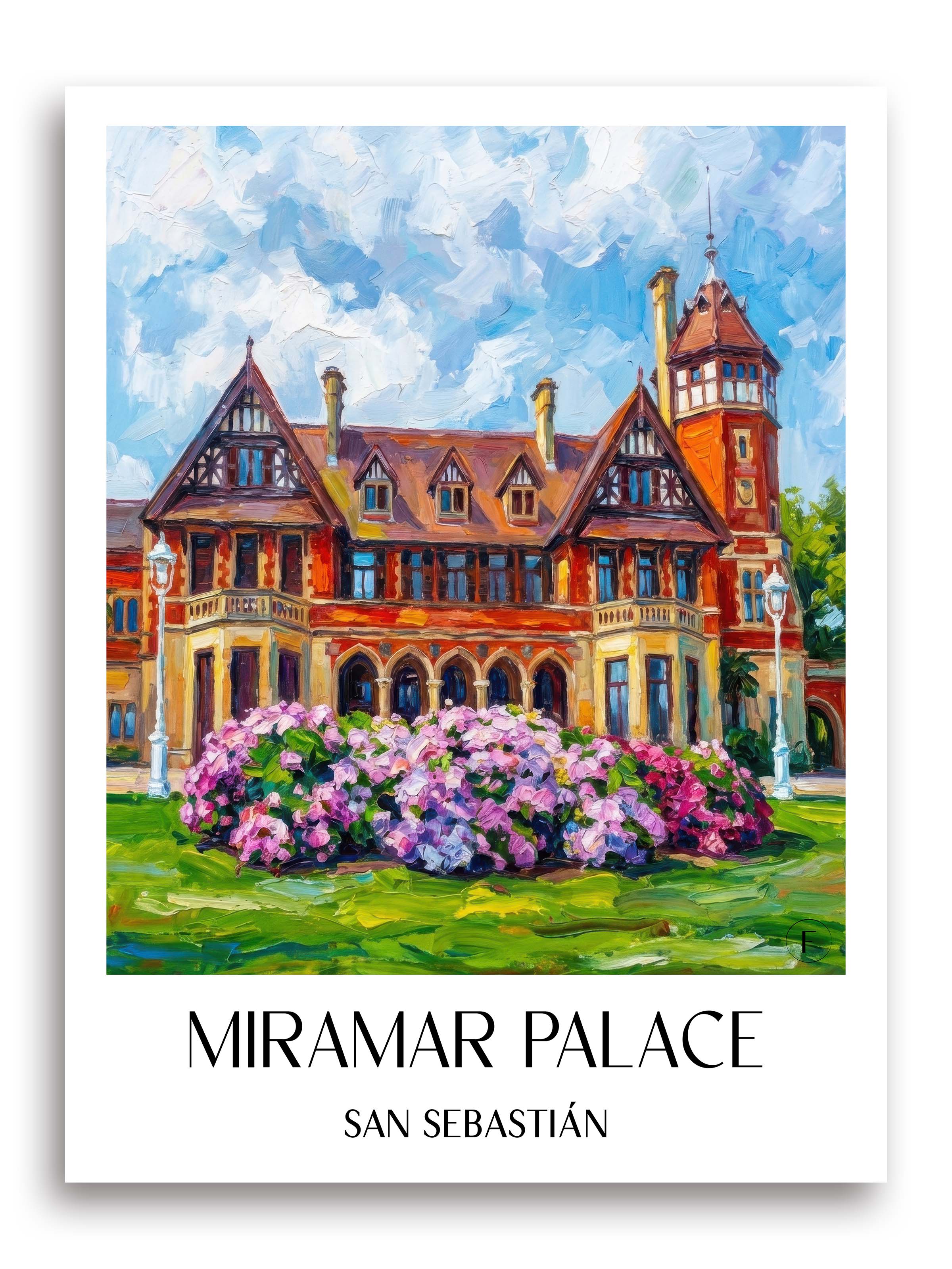 Palacio de Miramar Poster - San Sebastián - Spanien Kunstdruck - Ölgemälde von A4 bis A1 - favplace