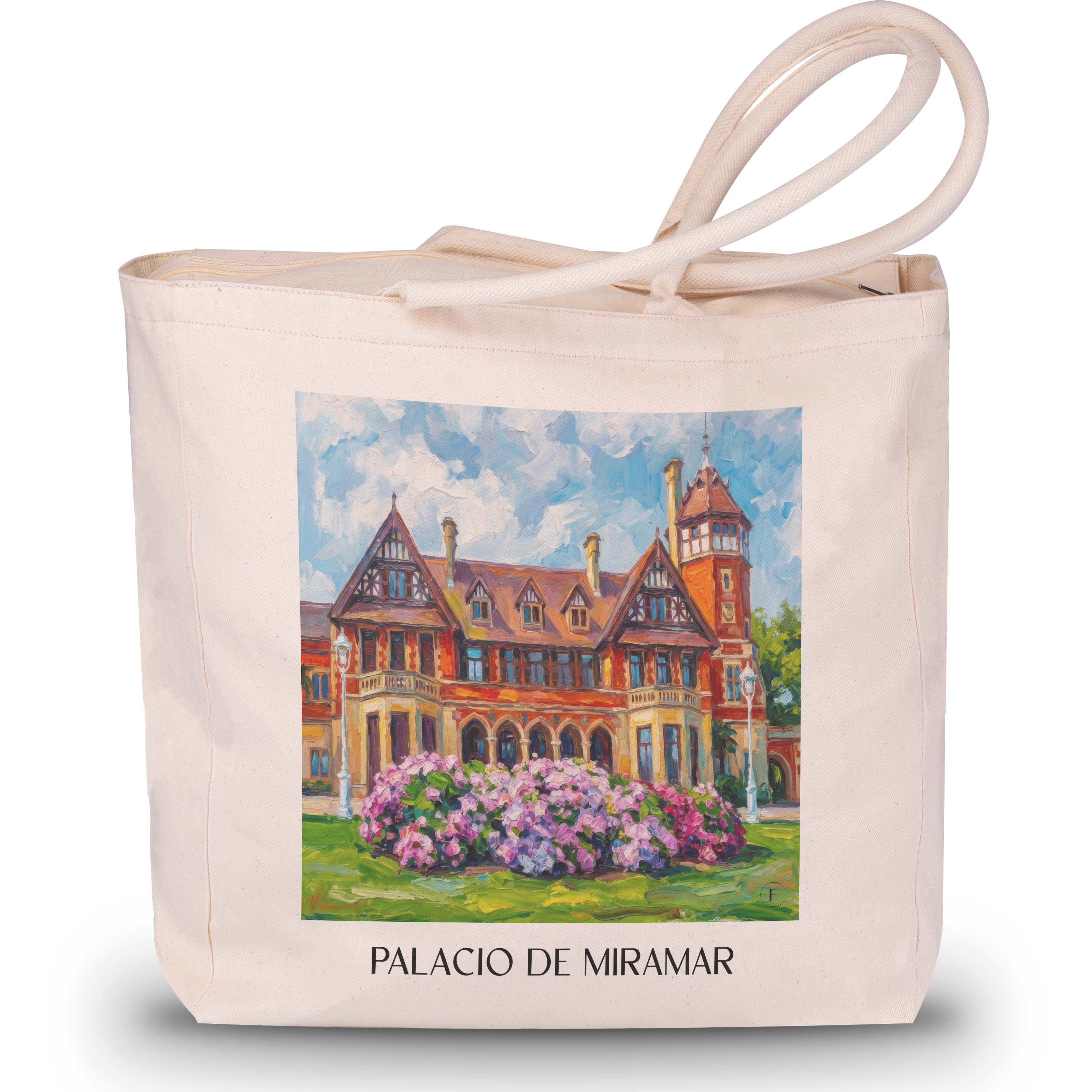 palacio-de-miramar-san-sebastián-spanien-einkaufstasche-oil-painting-oelgemaelde
