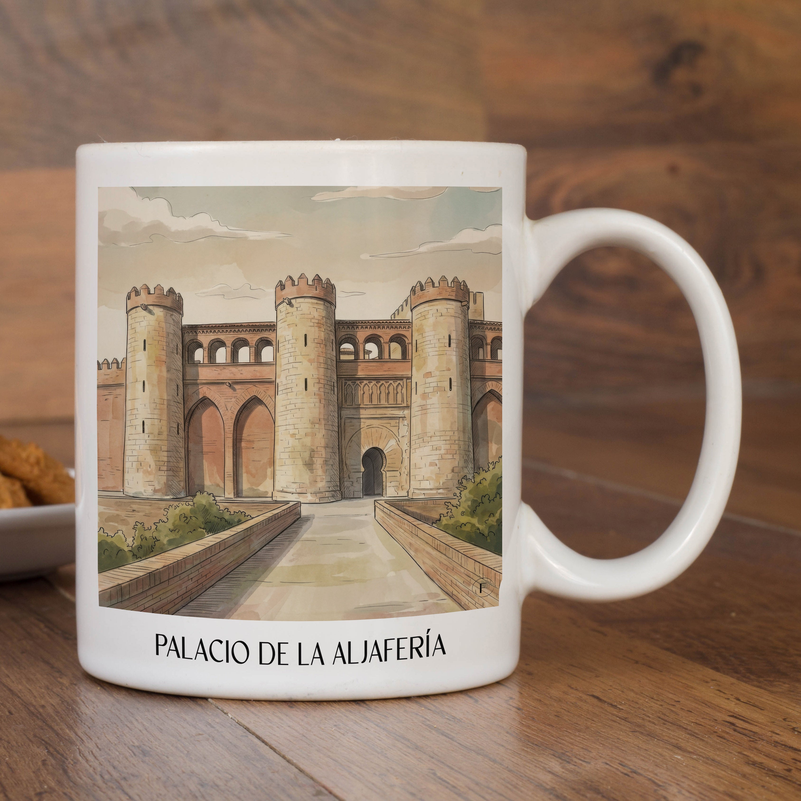 palacio-de-la-aljafería-zaragoza-spanien-kaffeebecher-aquarell