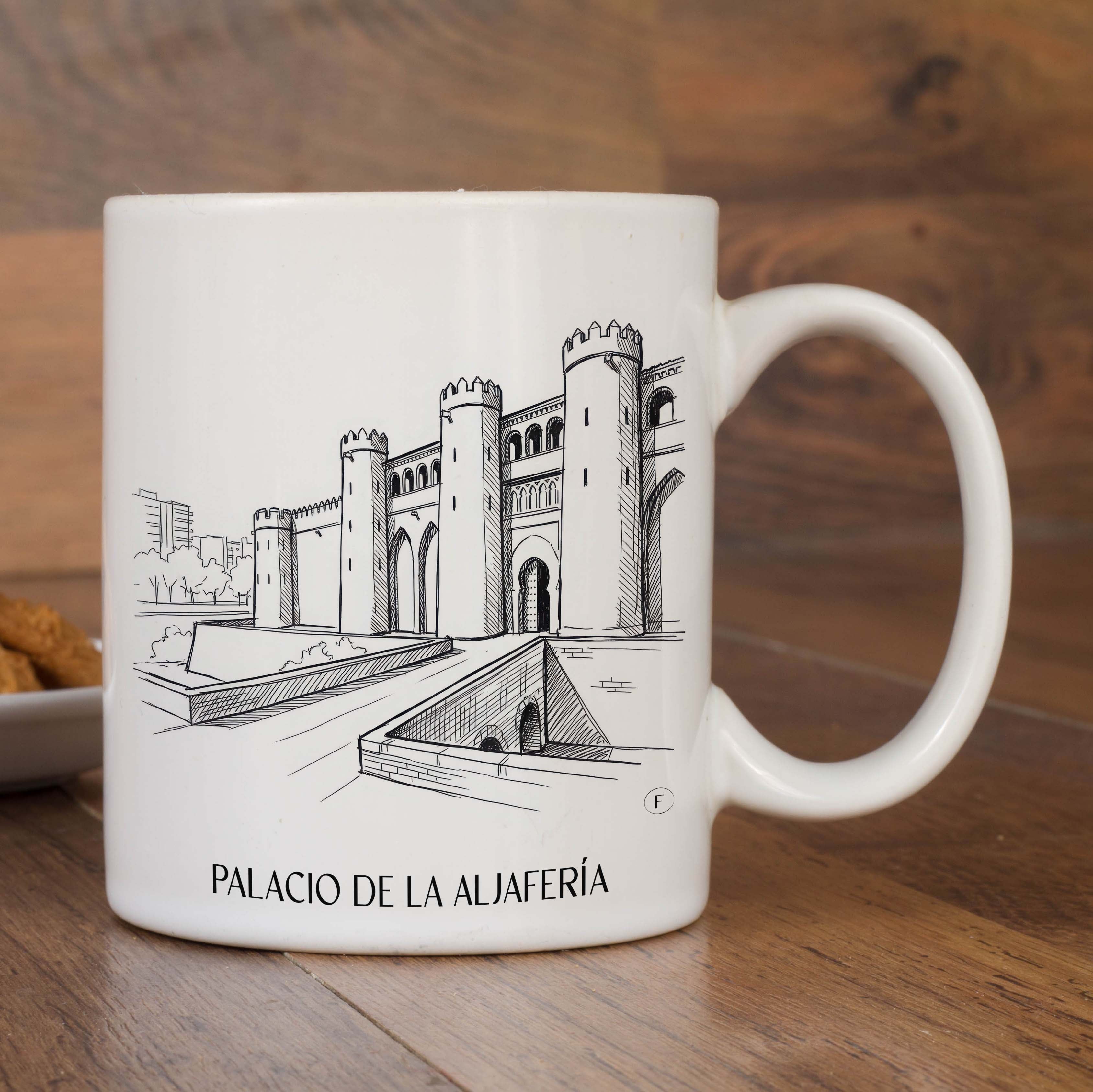 palacio-de-la-aljafería-zaragoza-spanien-kaffeebecher-skizze
