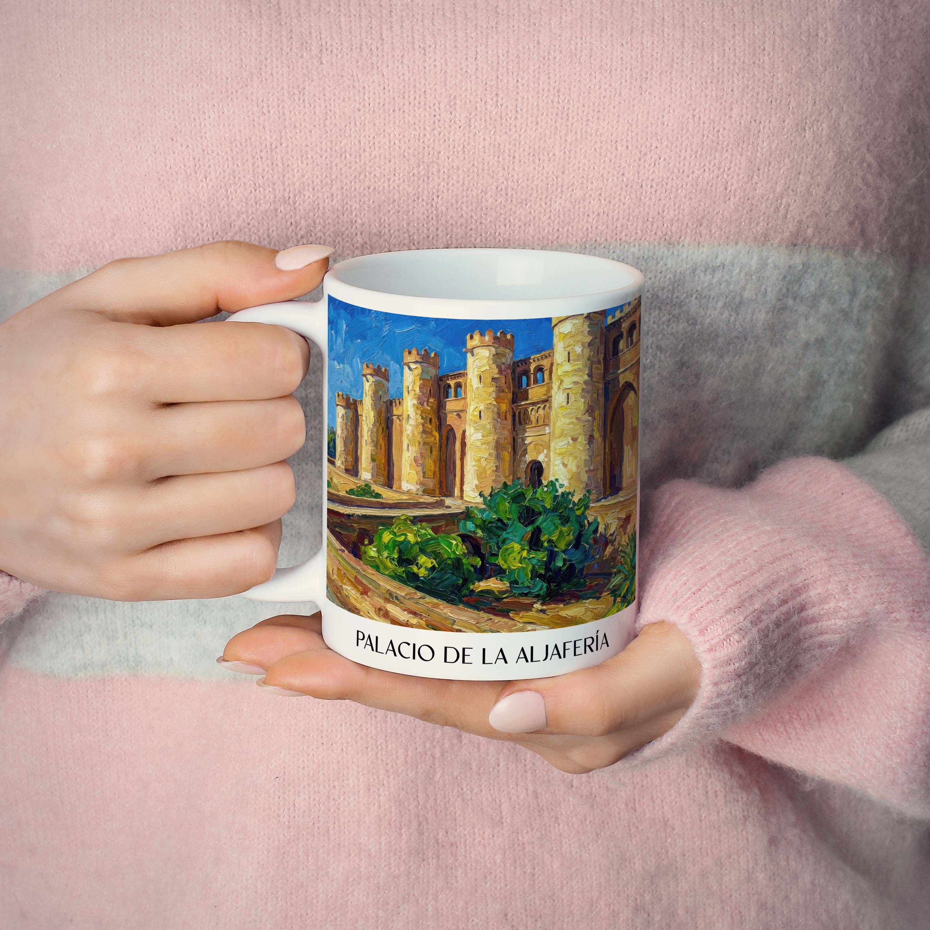 palacio-de-la-aljafería-zaragoza-spanien-kaffeebecher-oil-painting-oelgemaelde
