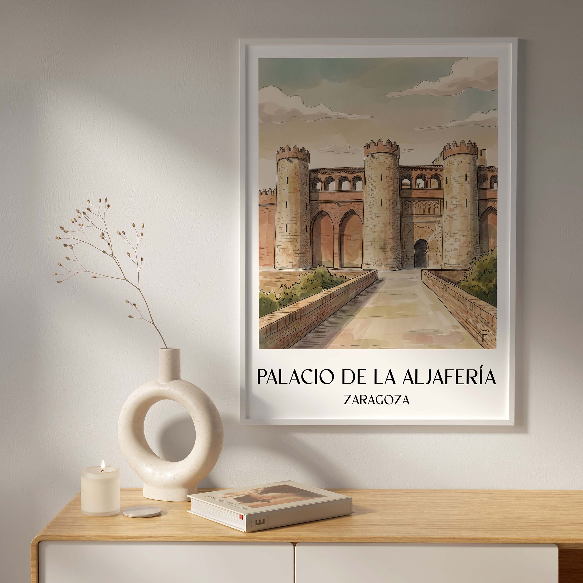 palacio-de-la-aljafería-zaragoza-spanien-poster-aquarell