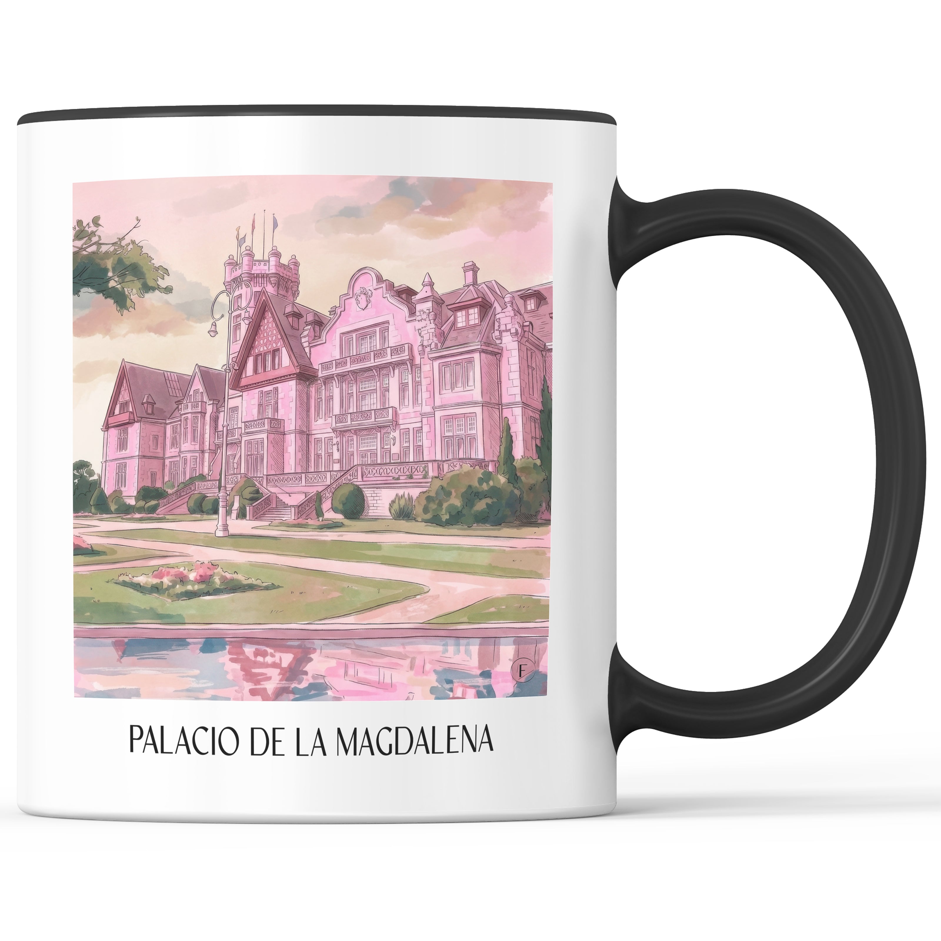 palacio-de-la-magdalena-santander-spanien-kaffeebecher-aquarell-pink-rosa