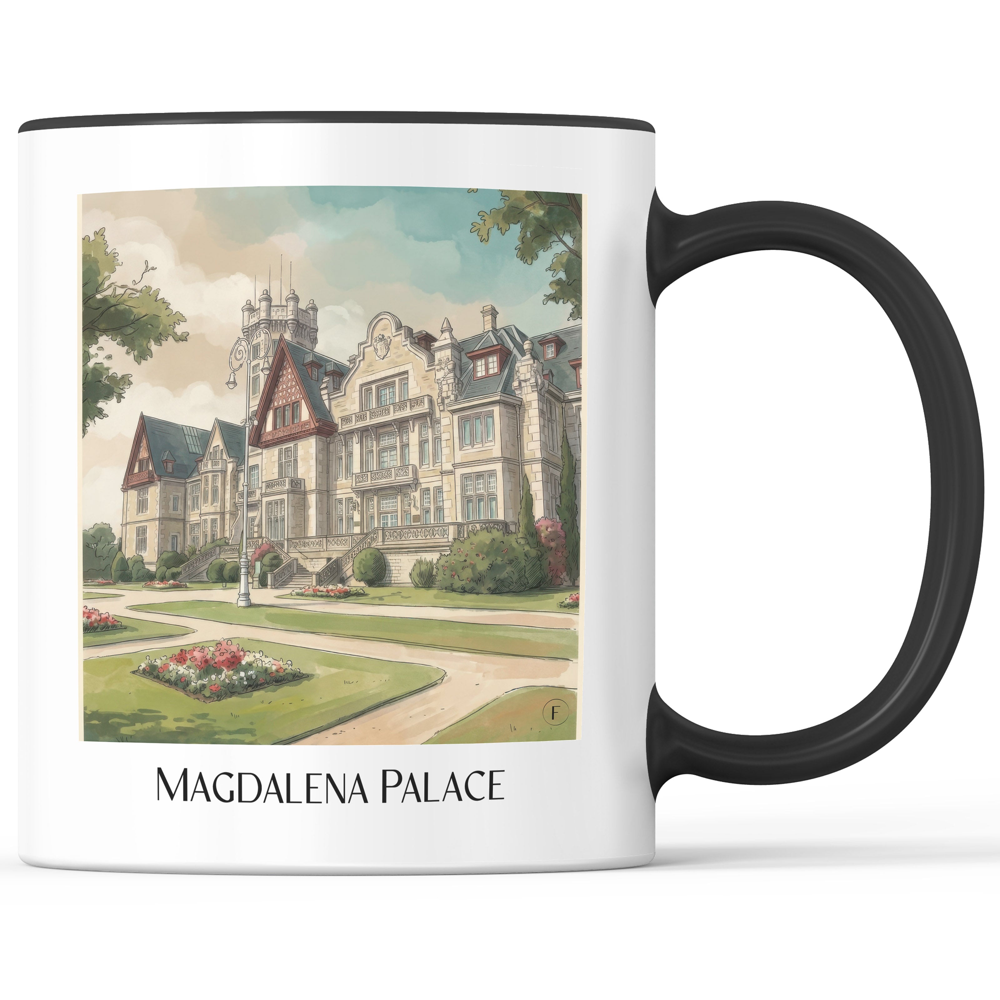 Palacio de la Magdalena Kaffeebecher - Santander - Spanien Becher - Kaffeetasse im Aquarell Stil - favplace