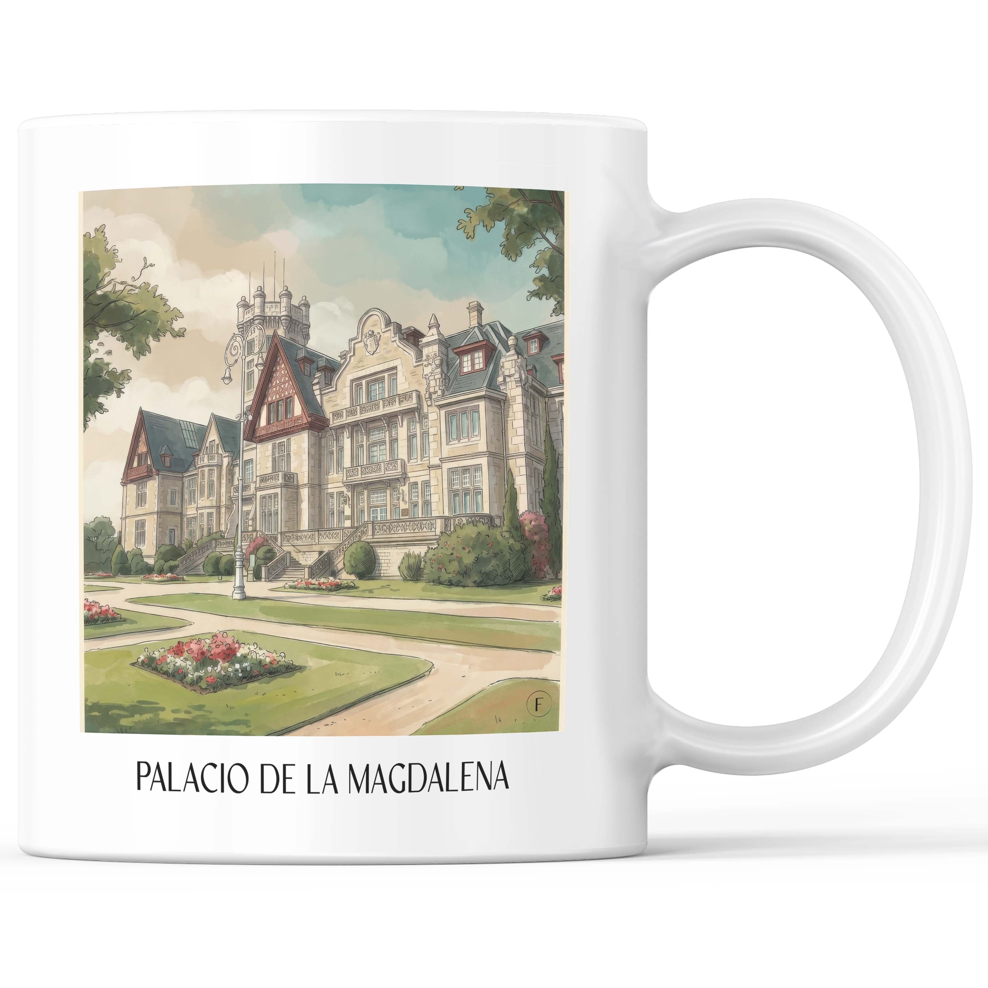 Palacio de la Magdalena Kaffeebecher - Santander - Spanien Becher - Kaffeetasse im Aquarell Stil - favplace
