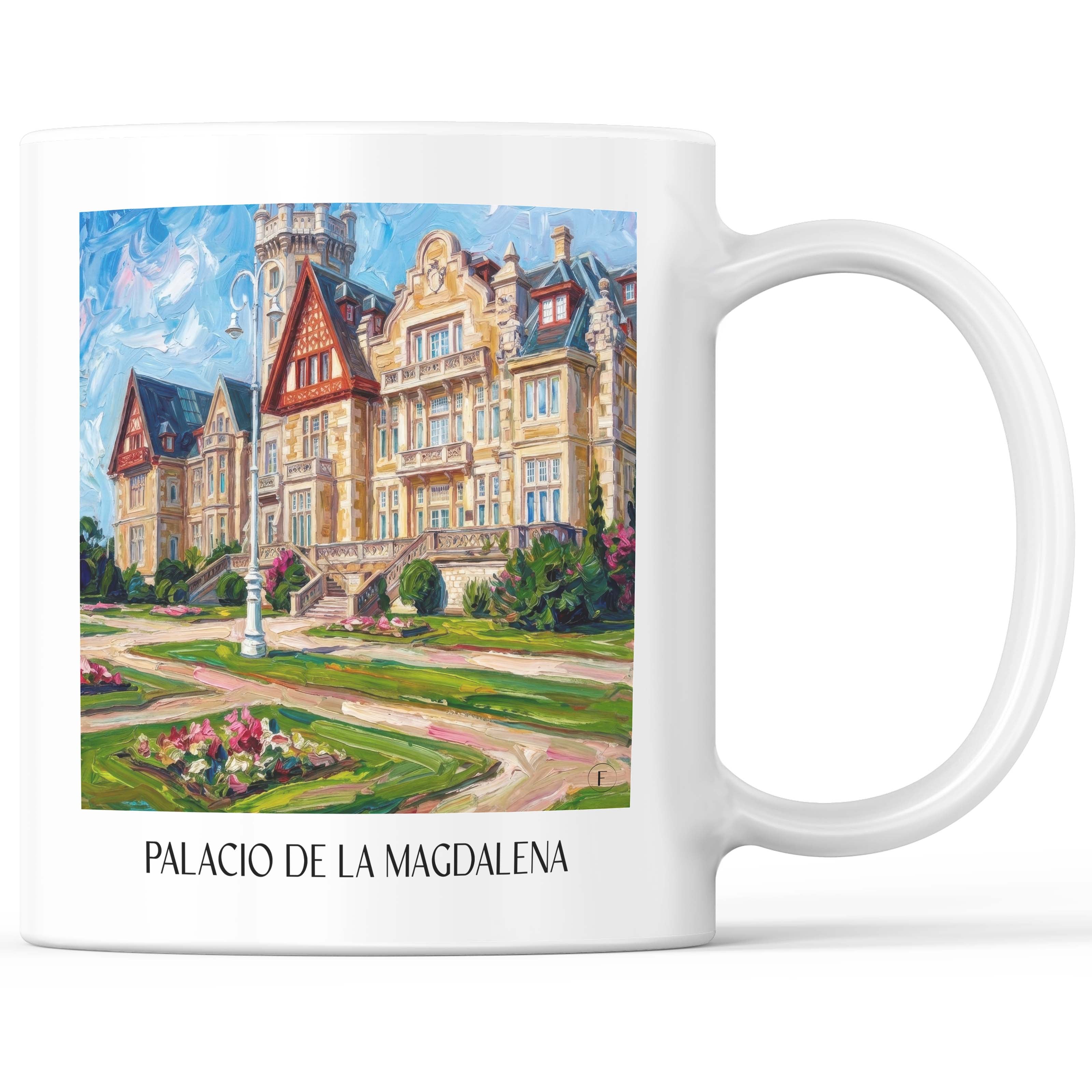 Palacio de la Magdalena Kaffeebecher - Santander - Spanien Becher - Kaffeetasse im Ölgemälde Stil - favplace