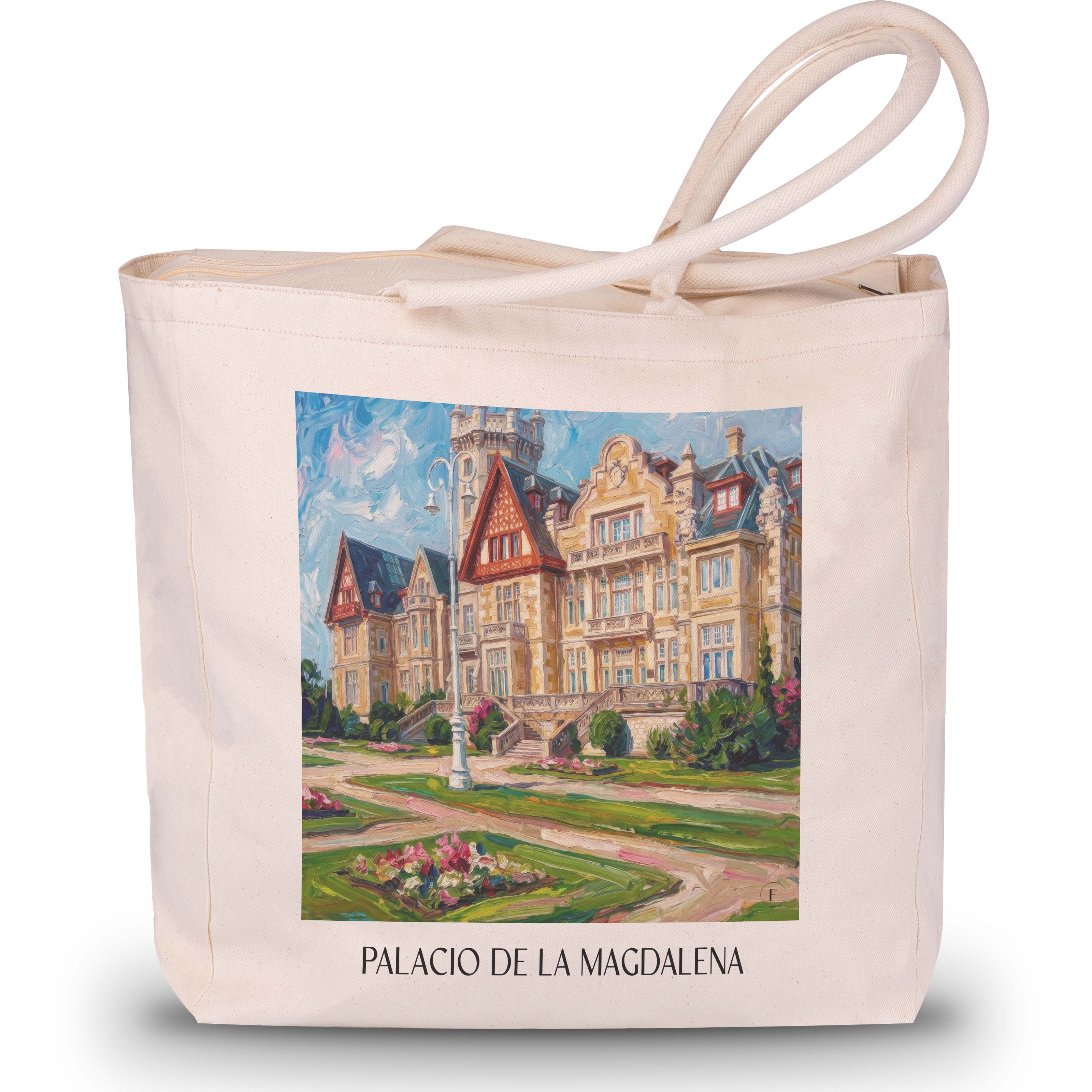 palacio-de-la-magdalena-santander-spanien-einkaufstasche-oil-painting-oelgemaelde