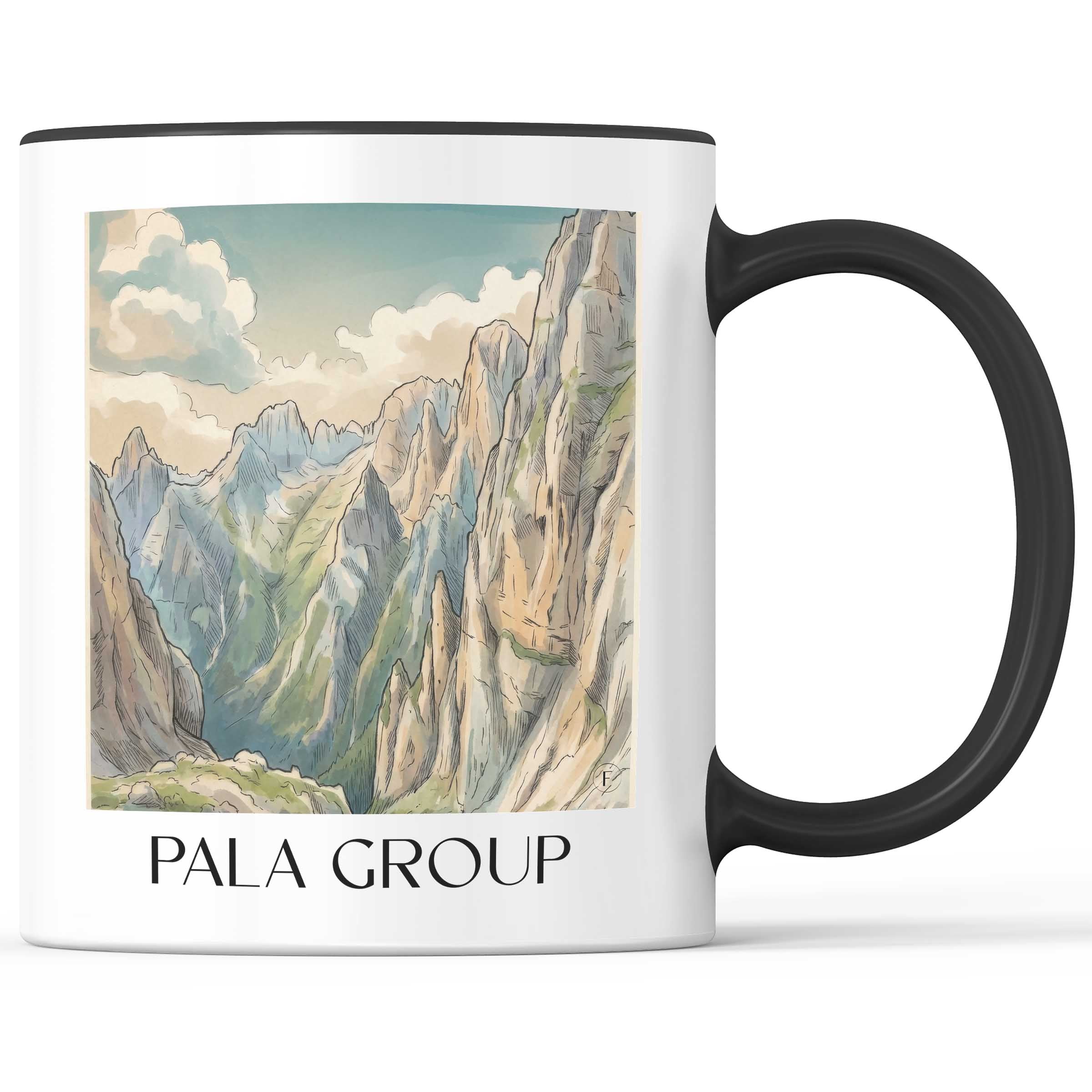 Palagruppe Kaffeebecher - Dolomiten - Italien Becher - Kaffeetasse im Aquarell Stil - favplace