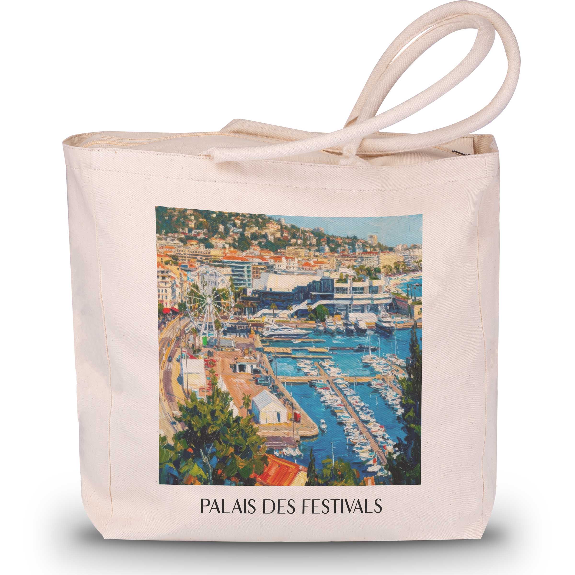 Palais des Festivals Shopping Tasche - Cannes - Frankreich Tote Bag - Einkaufstasche im Ölgemälde Stil - favplace