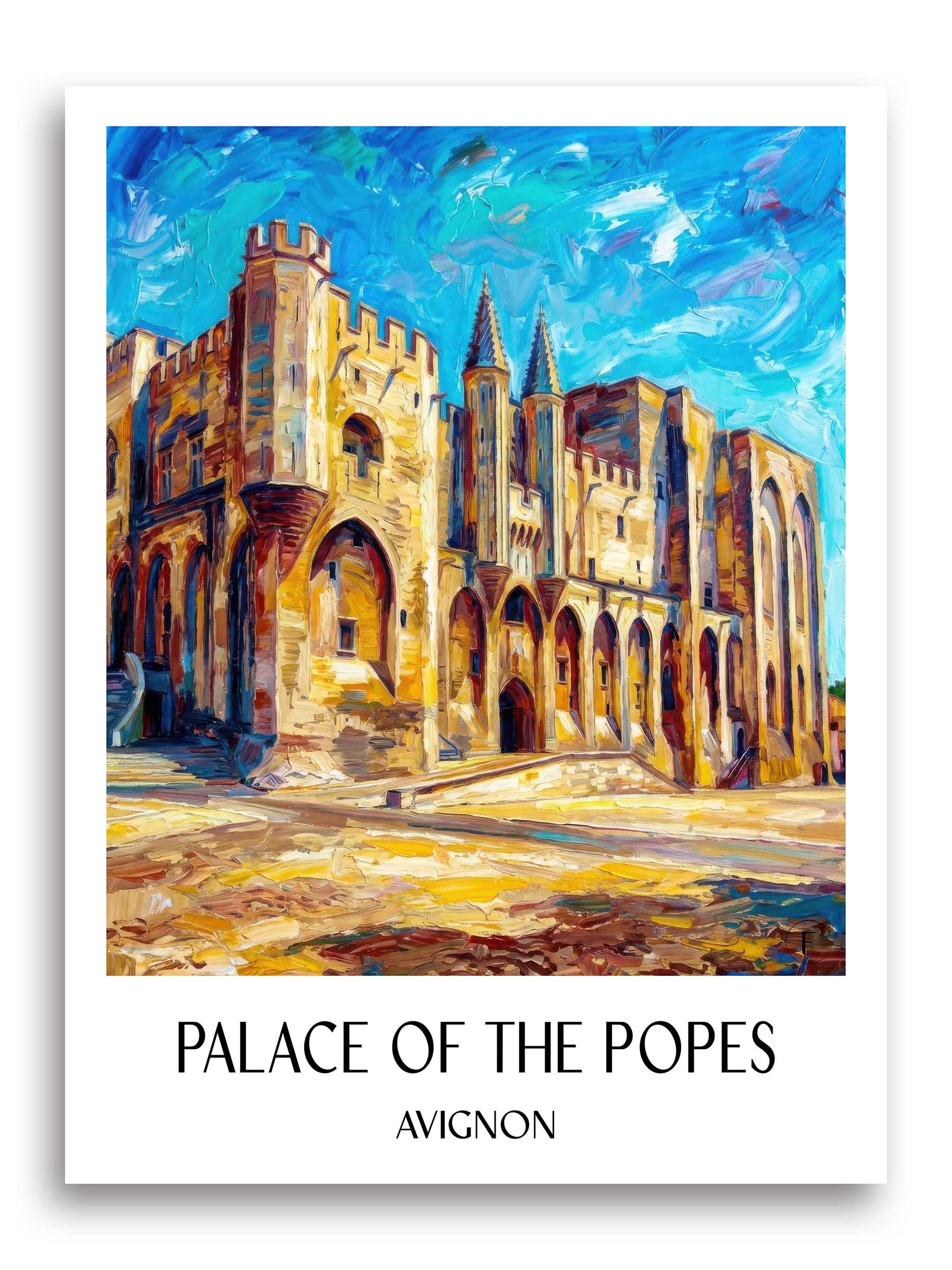 Palais des Papes Poster - Avignon - Frankreich Kunstdruck - Ölgemälde von A4 bis A1 - favplace
