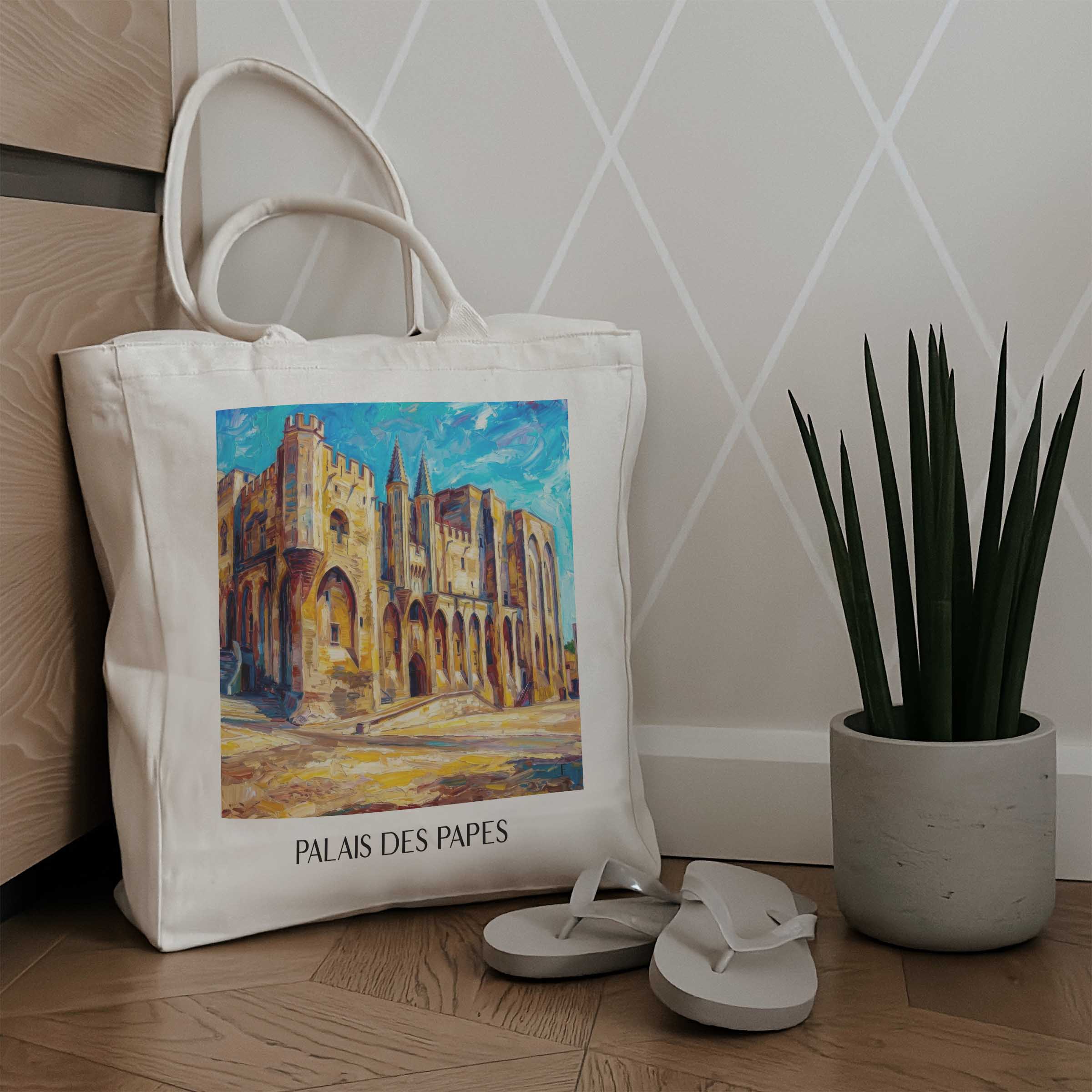 palais-des-papes-avignon-frankreich-einkaufstasche-oil-painting-oelgemaelde