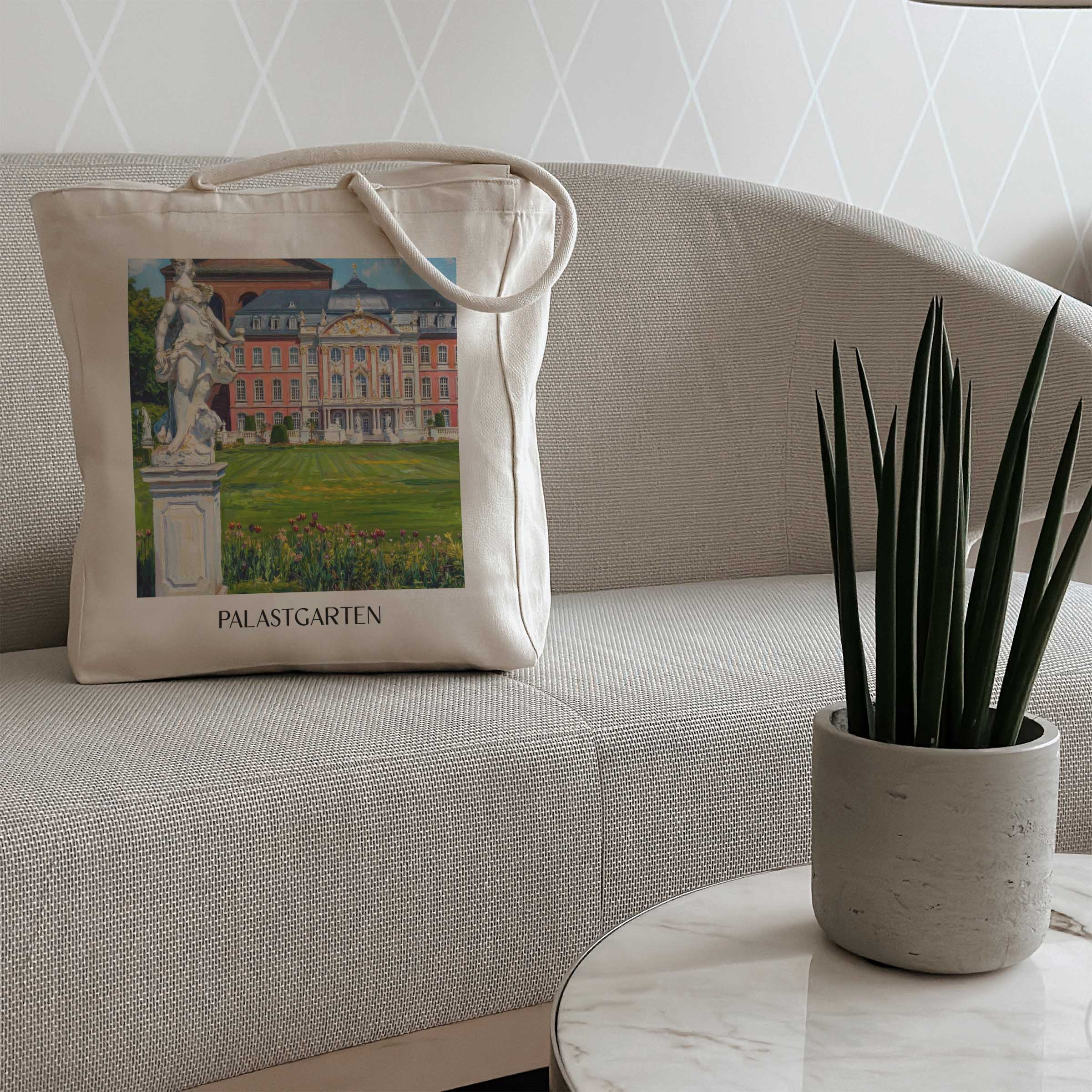 palastgarten-trier-deutschland-einkaufstasche-oil-painting-oelgemaelde