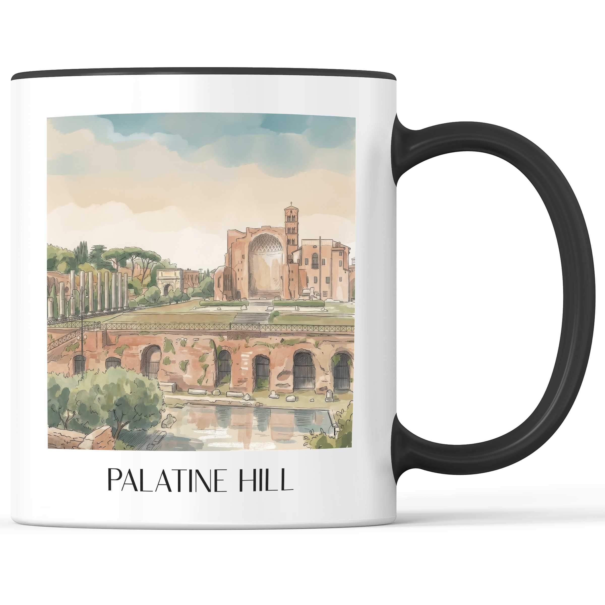 Palatin Hügel Kaffeebecher - Rom - Italien Becher - Kaffeetasse im Aquarell Stil - favplace
