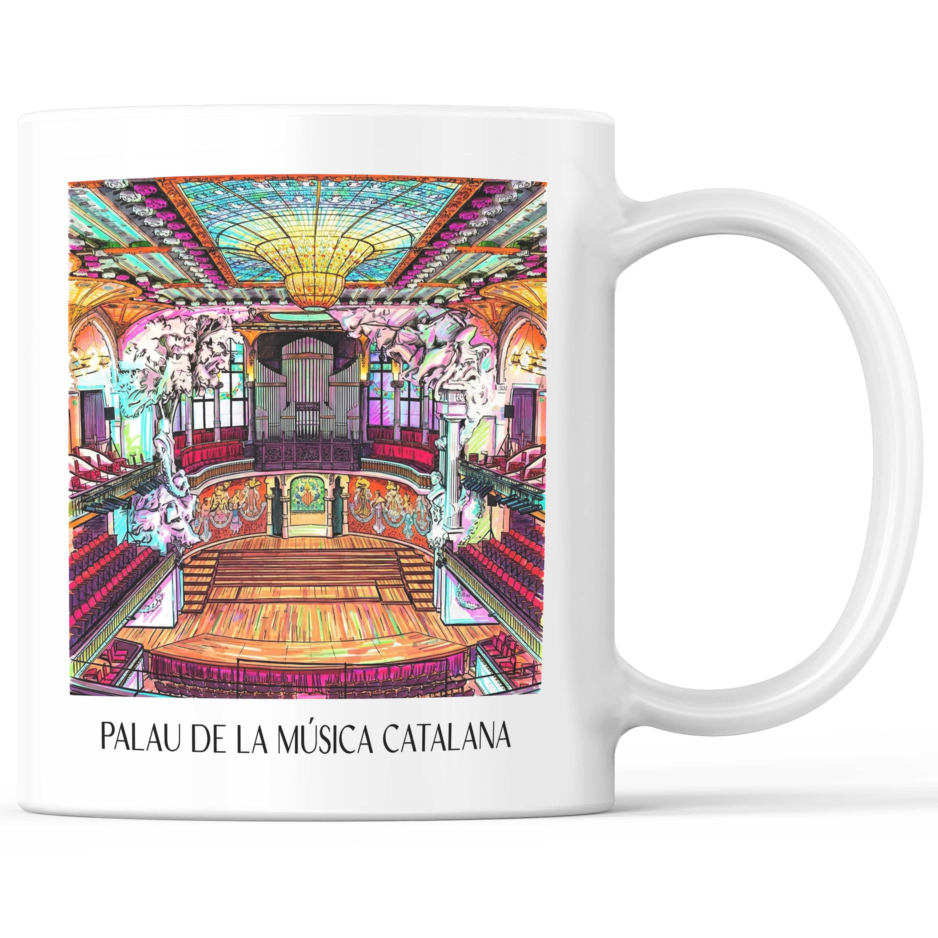 Palau de la Música Catalana Kaffeebecher - Barcelona - Spanien Becher - Kaffeetasse im Tag Graffiti Stil - favplace