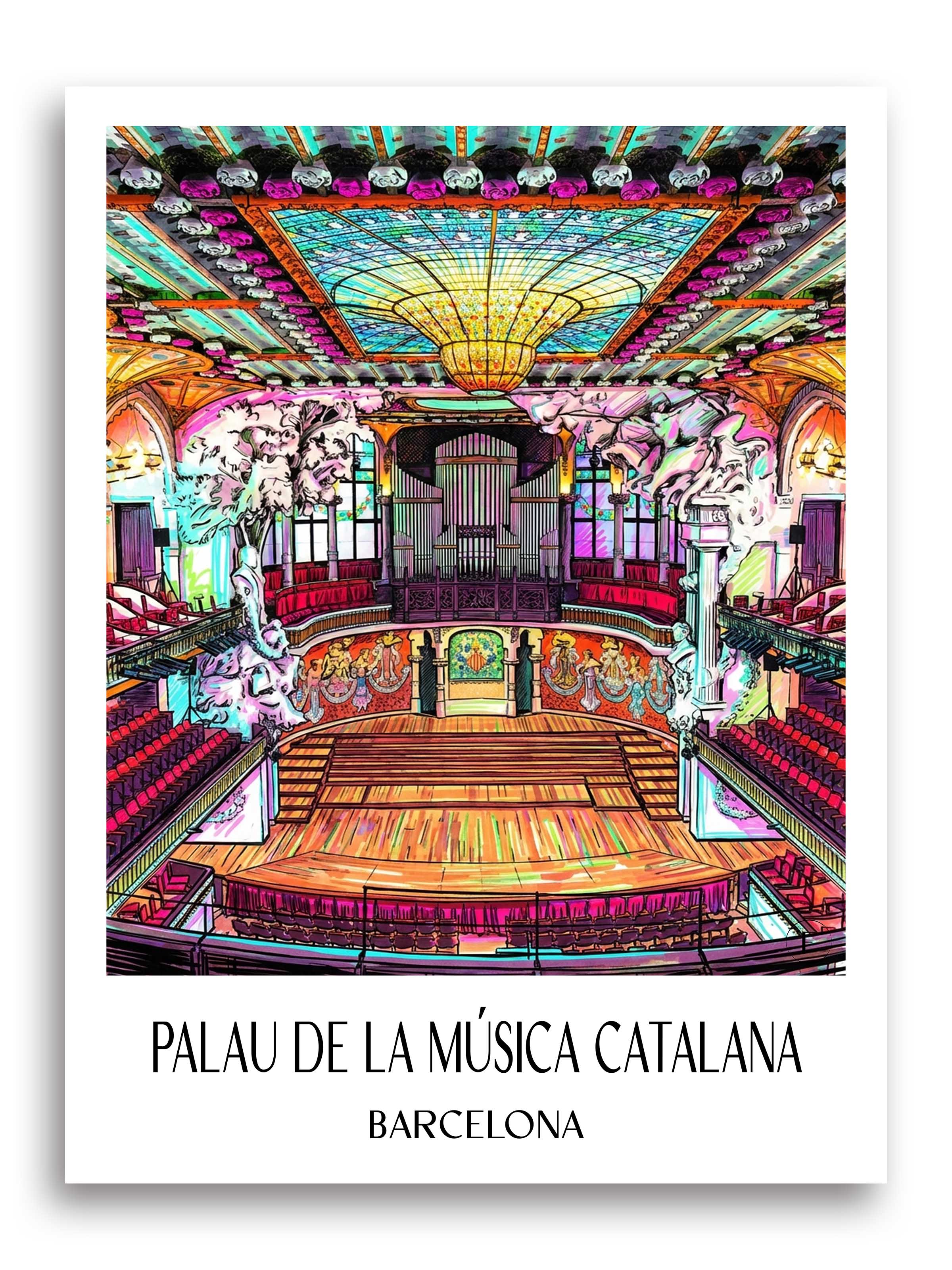 palau-de-la-música-catalana-barcelona-spanien-poster-graffiti
