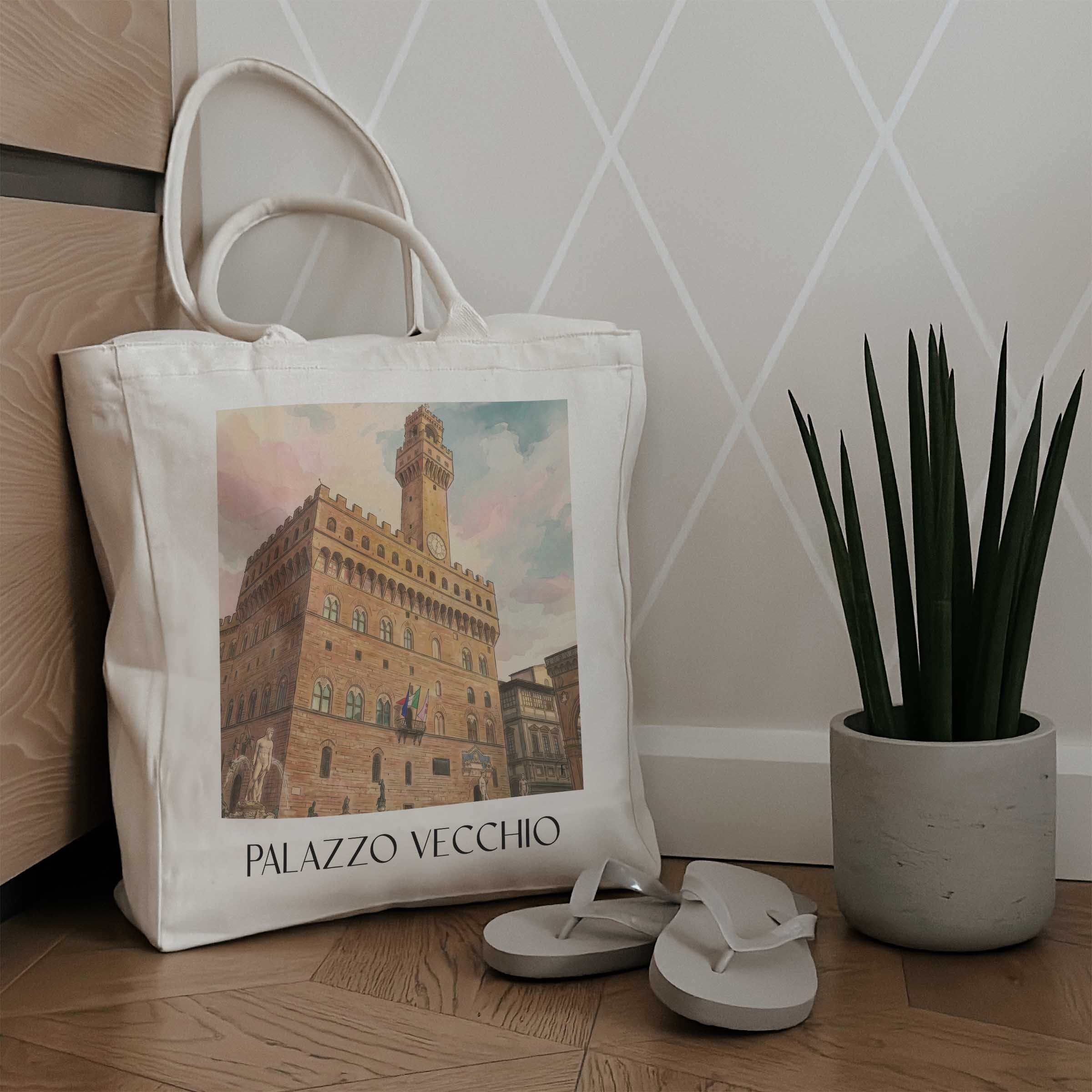 palazzo-vecchio-florenz-italien-einkaufstasche-aquarell