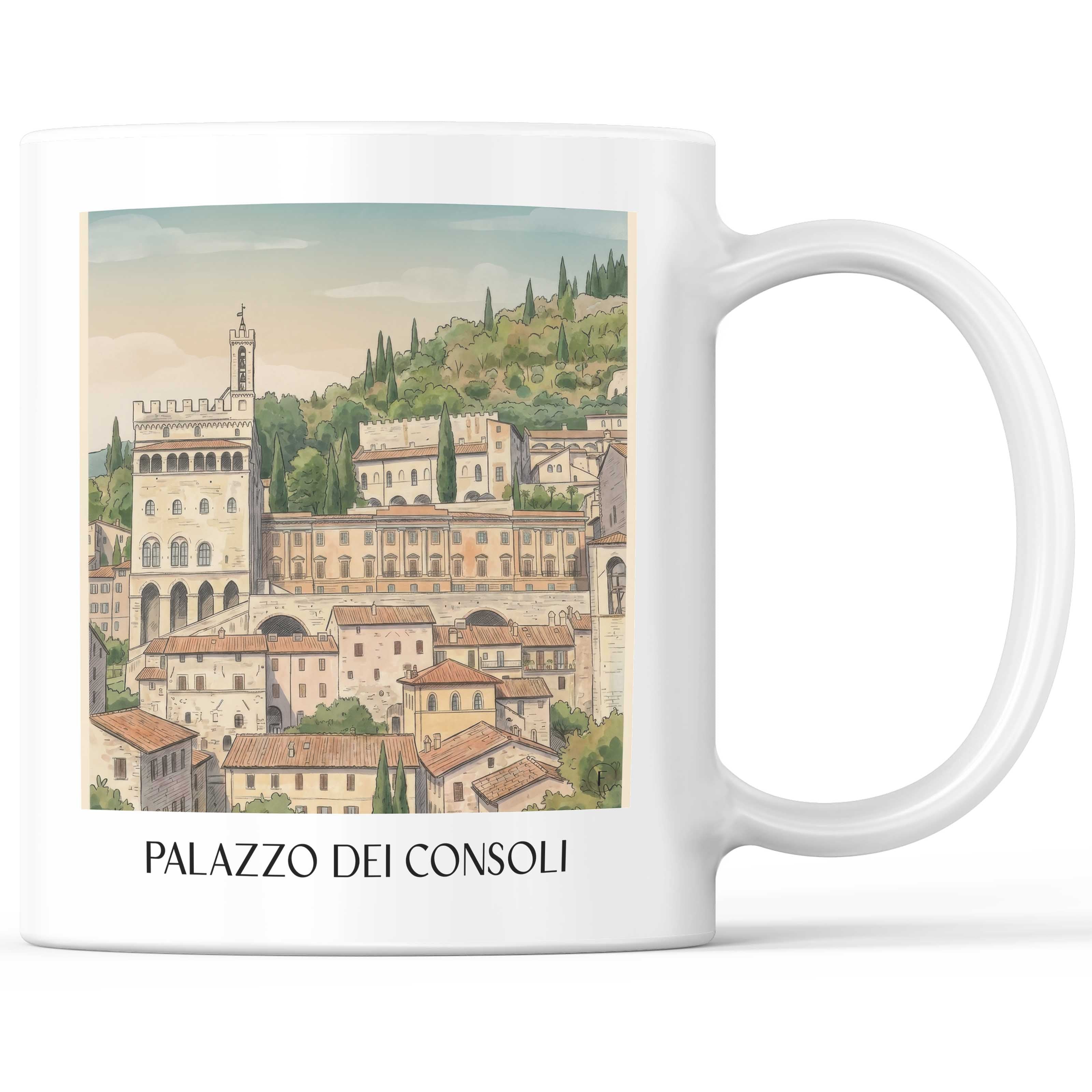palazzo-dei-consoli-gubbio-italien-kaffeebecher-aquarell