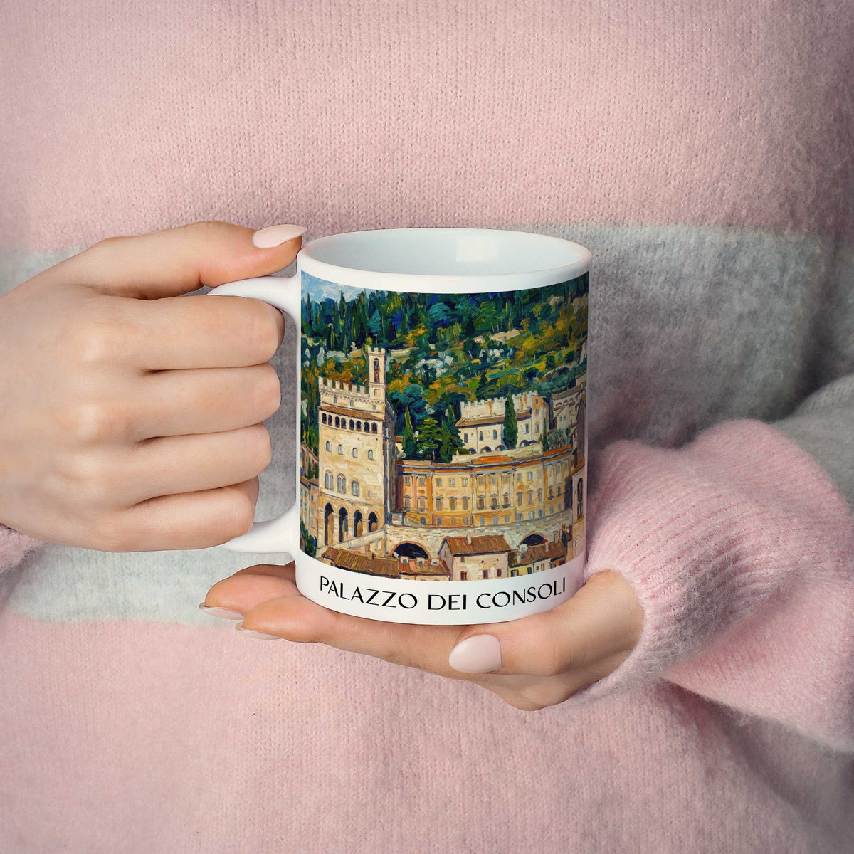 palazzo-dei-consoli-gubbio-italien-kaffeebecher-oil-painting-oelgemaelde